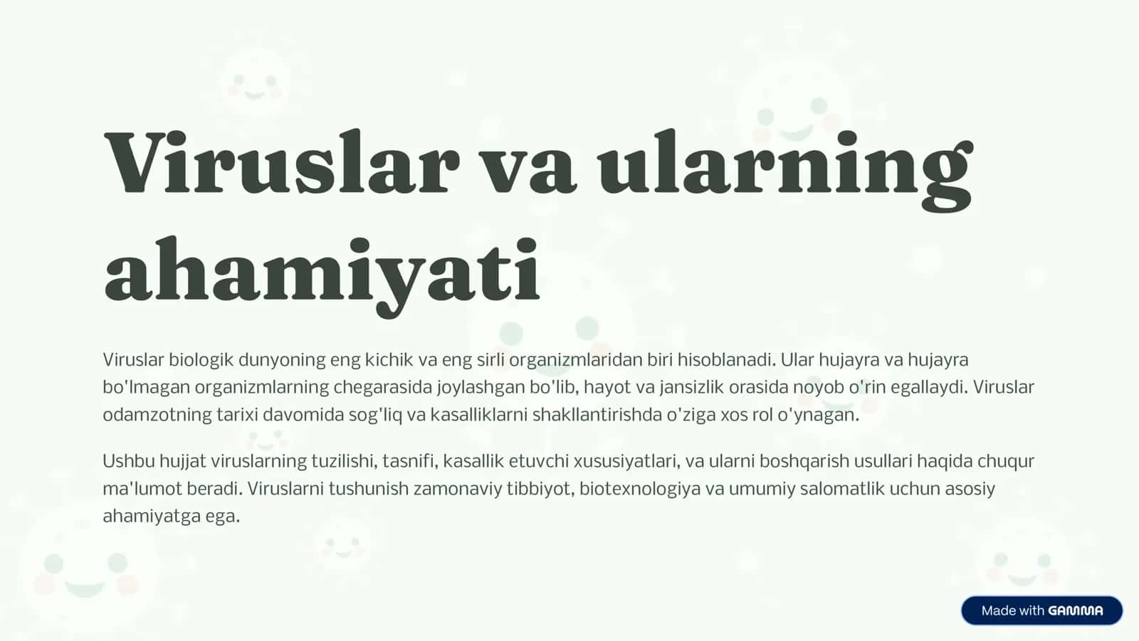 Viruslar va ularning ahamiyati 1
