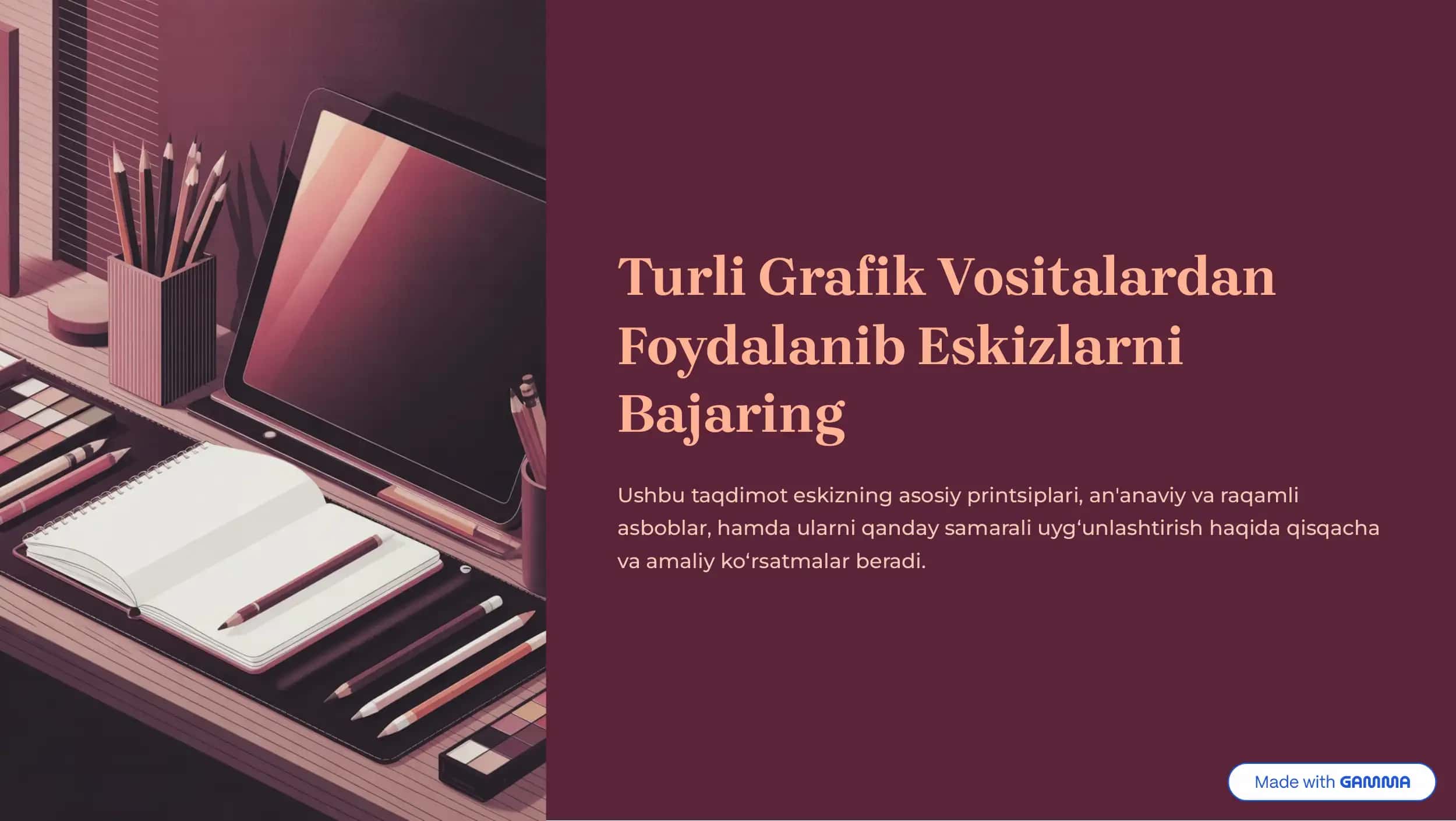 Turli Grafik Vositalardan Foydalanib Eskizlarni Bajaring 1