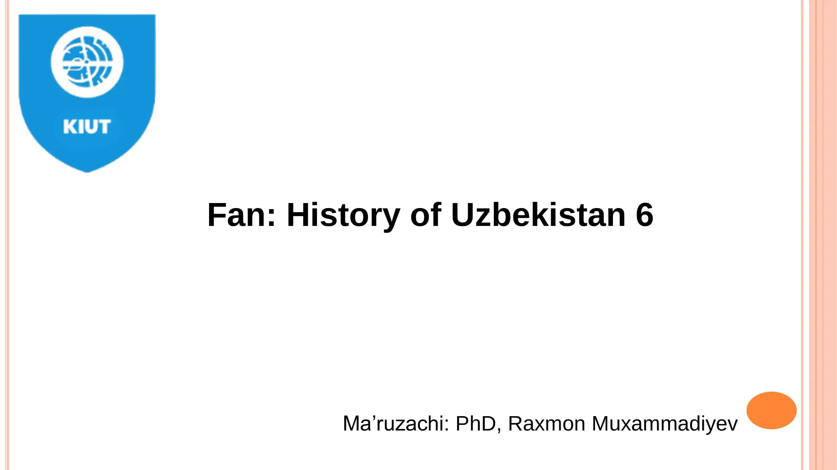 History of Uzbekistan 6 1