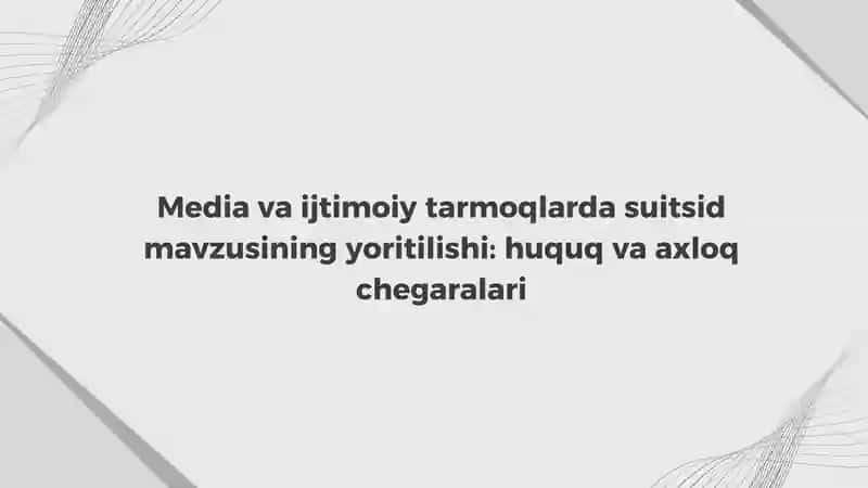 Prezintatsiya uchun mavzu suitsid