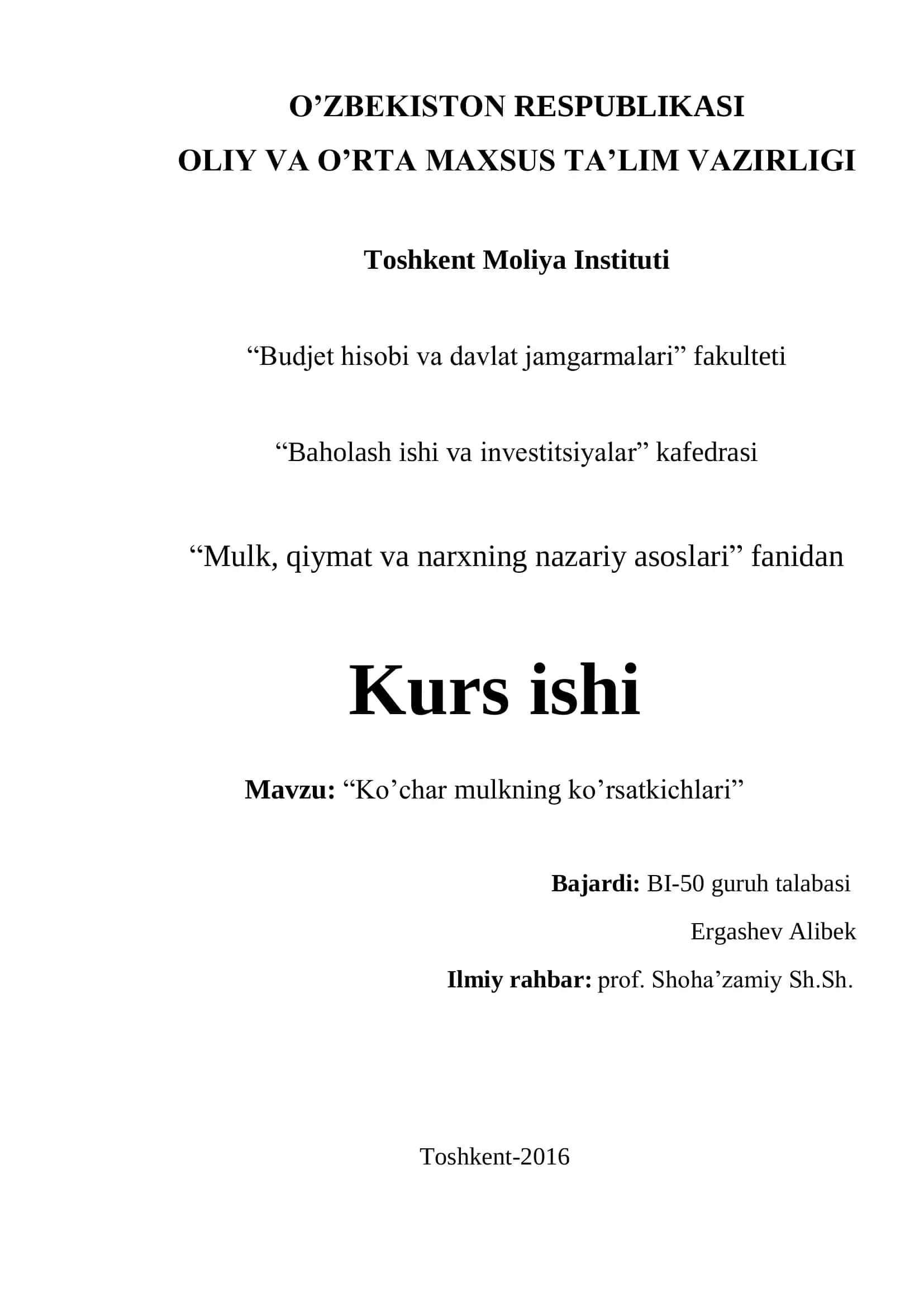 Ko‘char mulkning ko‘rsatkichlari 1