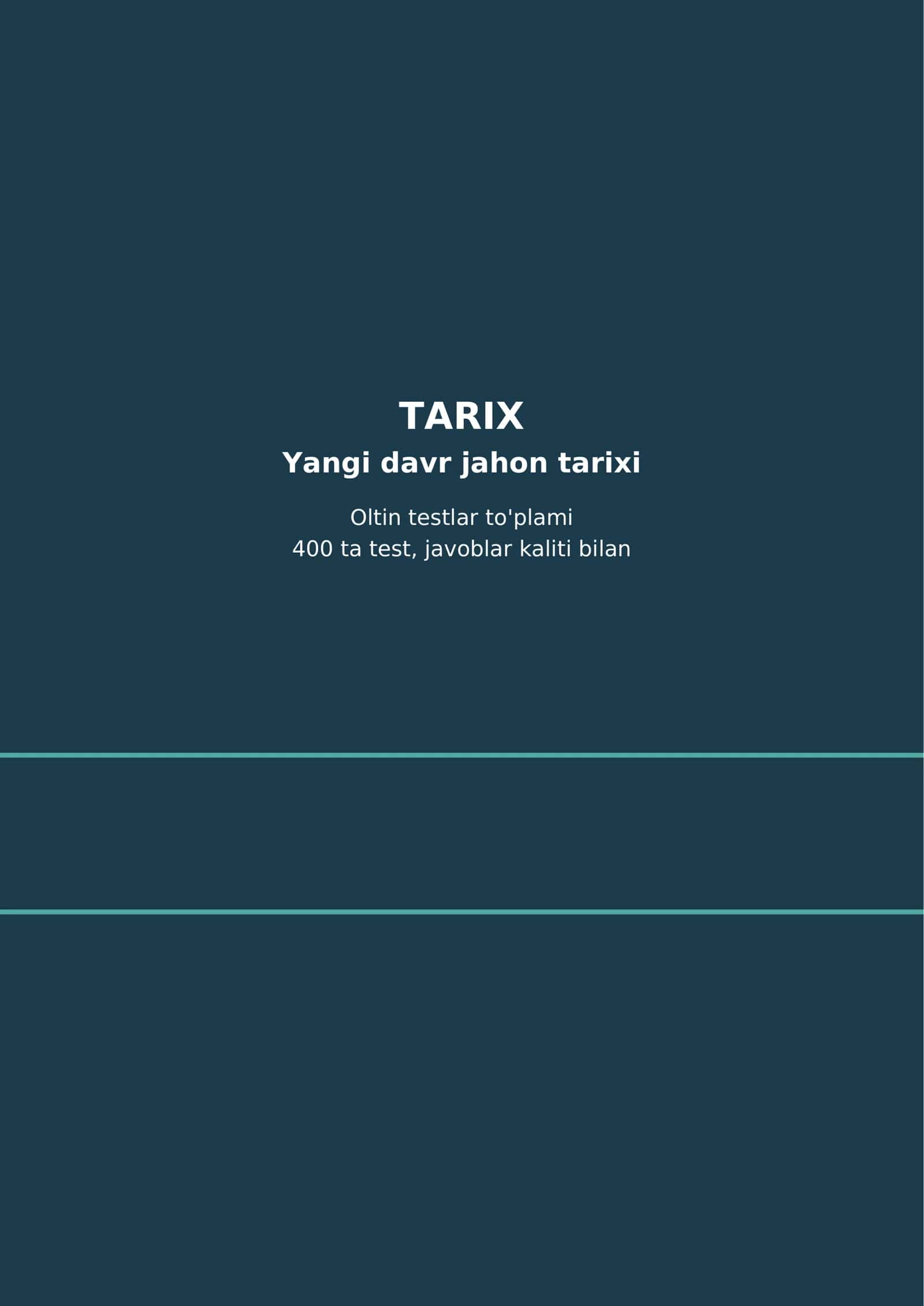 Yangi davr jahon tarixi 1