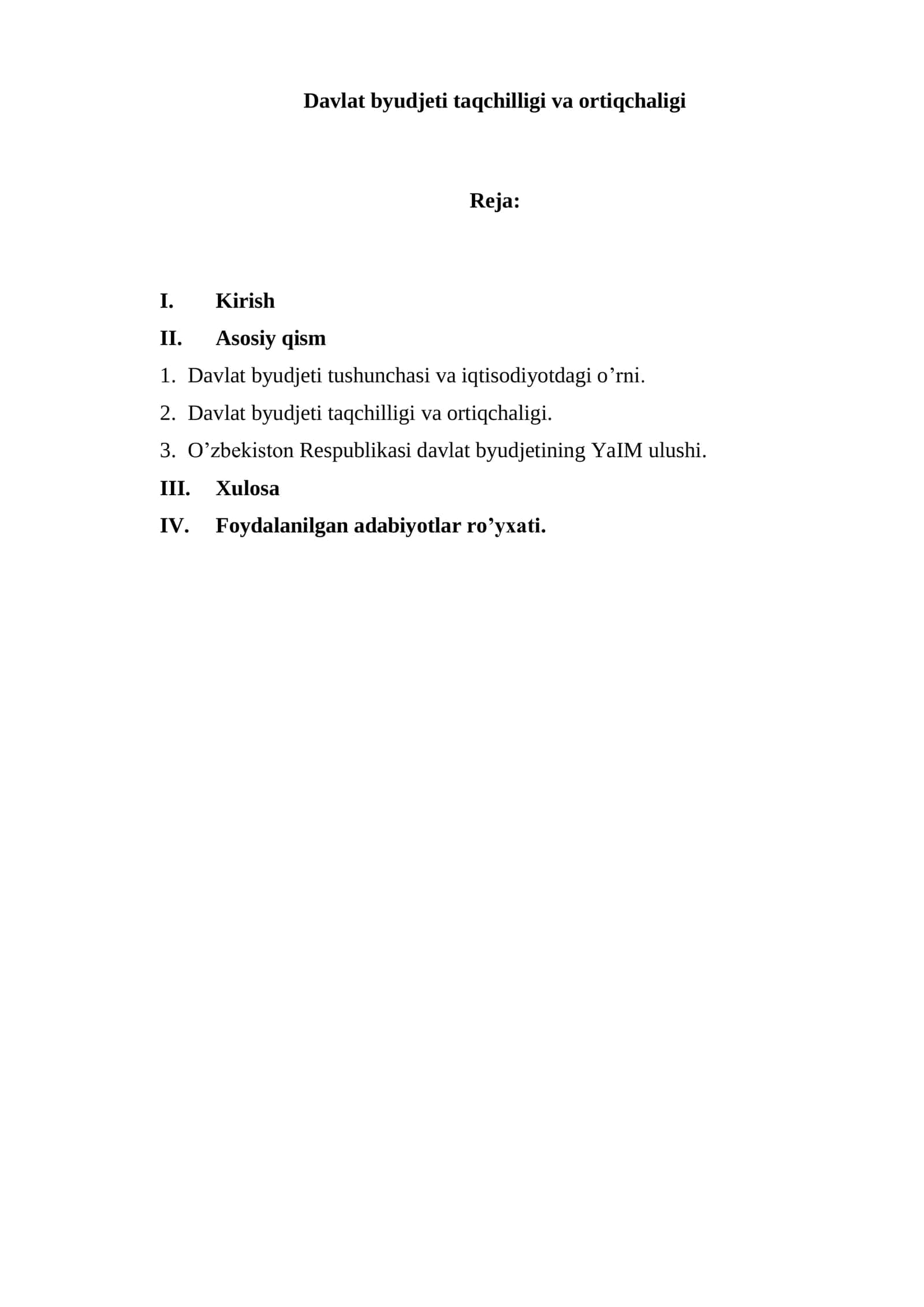 Davlat byudjeti taqchilligi va ortiqchaligi 1