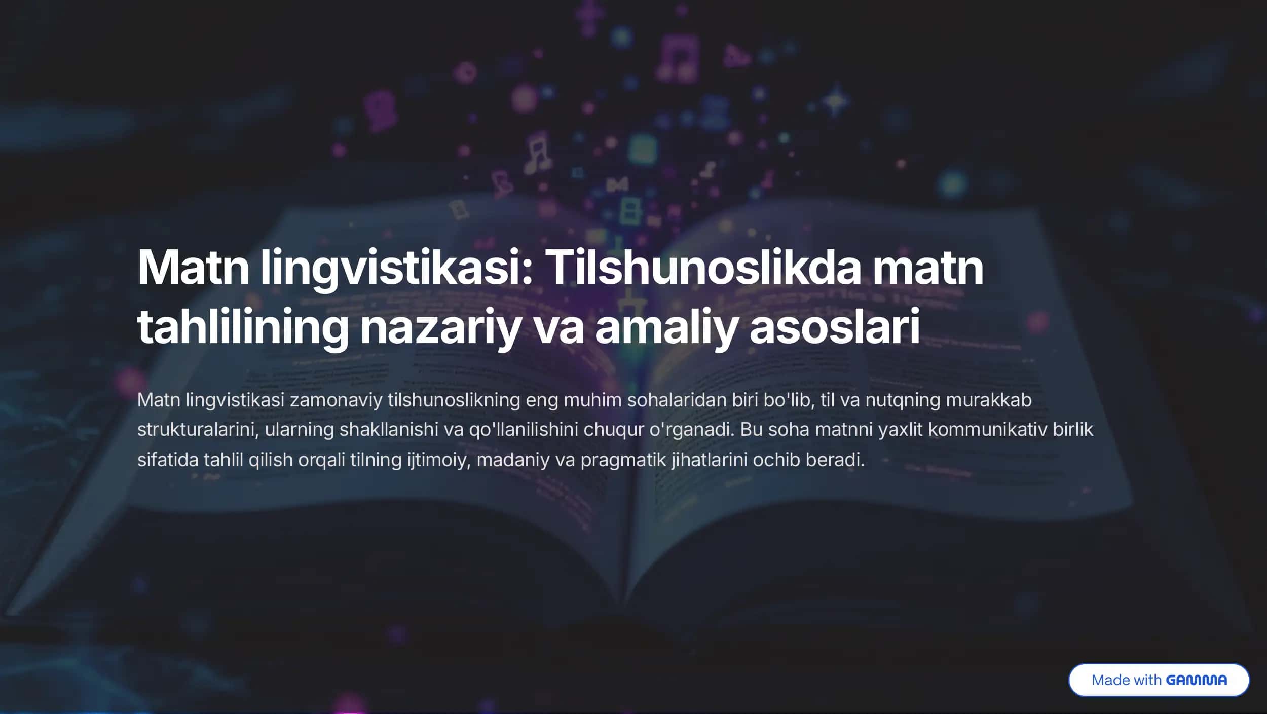 Matn lingvistikasi 1