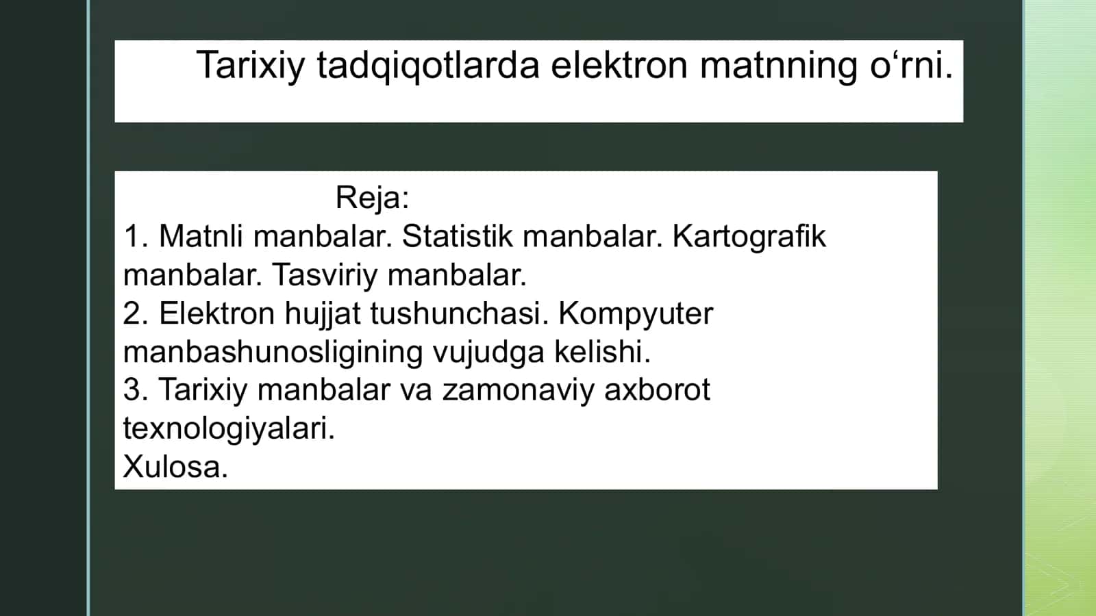 Tarixiy tadqiqotlarda elektron matnning oʻrni 1