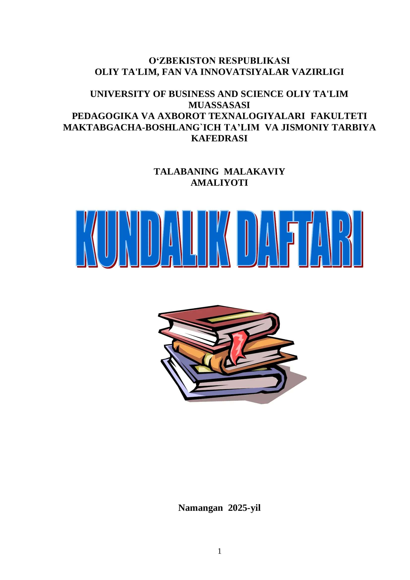 Malakaviy amaliyot 1