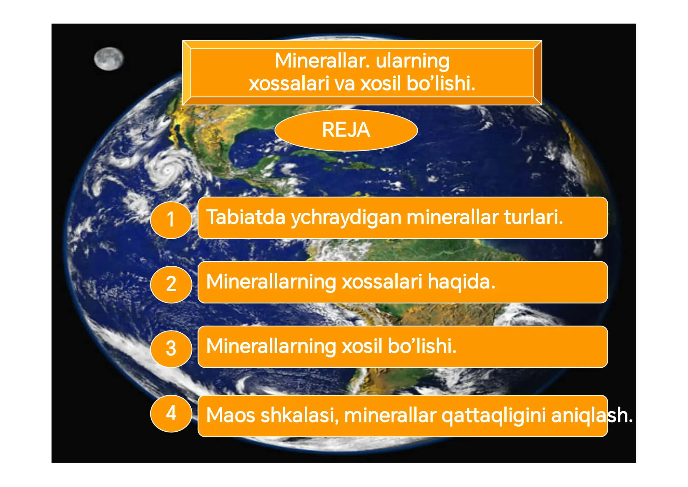 Minerallar. ularning xossalari va xosil bo’lishi 1