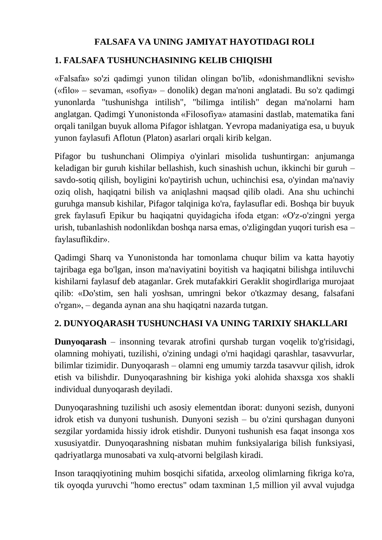 FALSAFA VA UNING JAMIYAT HAYOTIDAGI ROLI 1