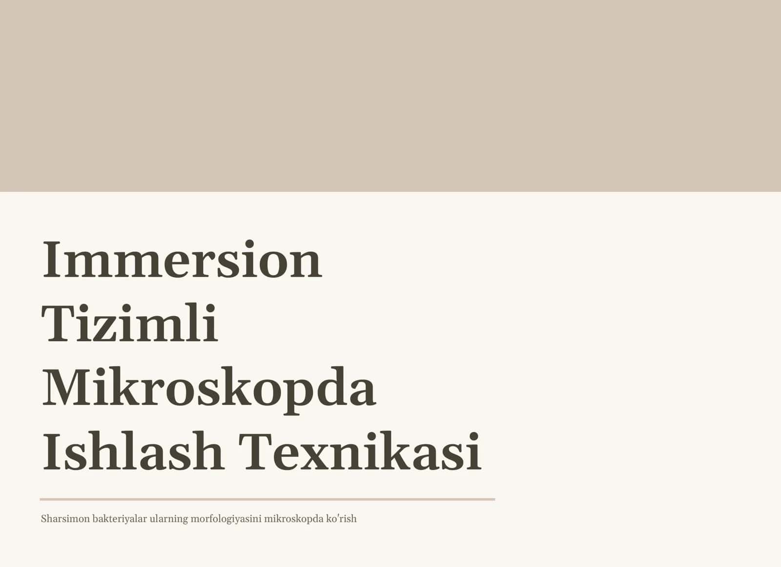 Immersion Mikroskopda Ishlash Texnikasi 1