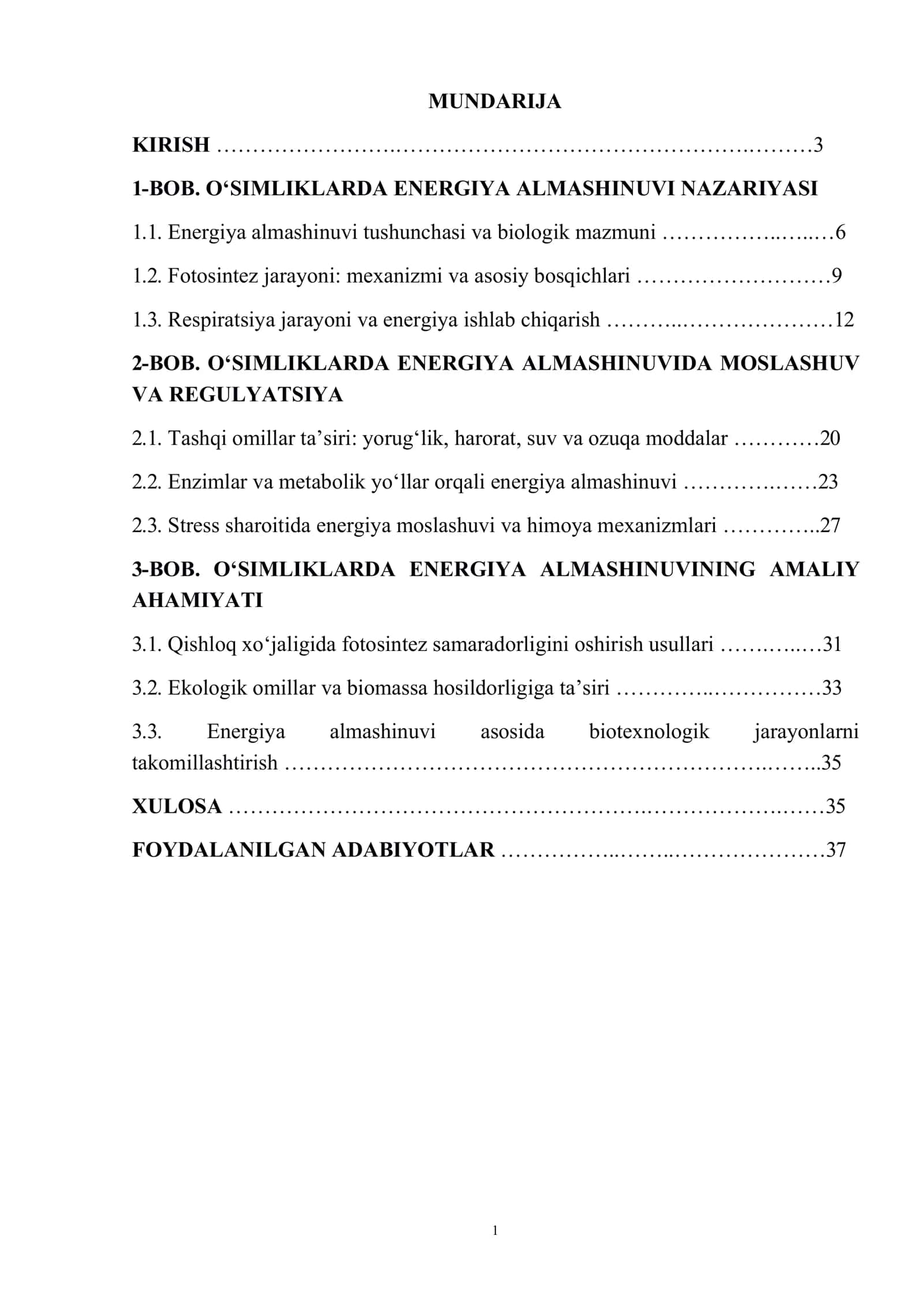 O'Simliklarda energiya almashinuvi 1