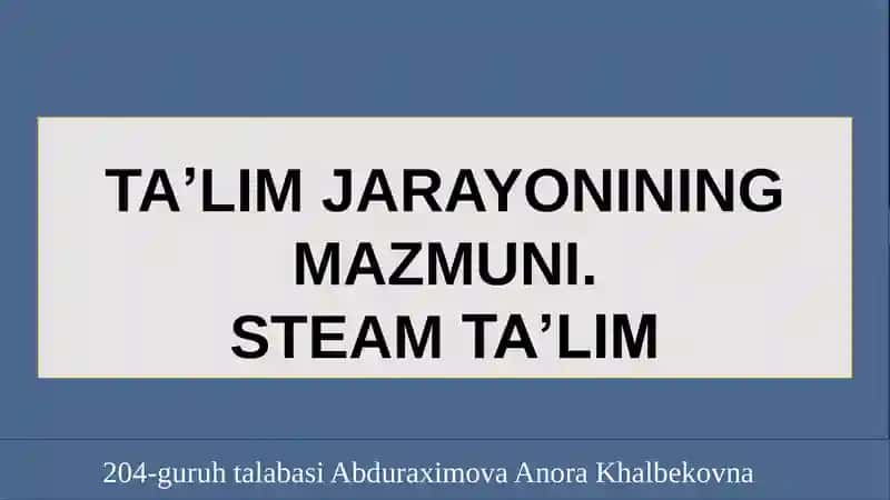 Pedagogika fanidan taqdimot