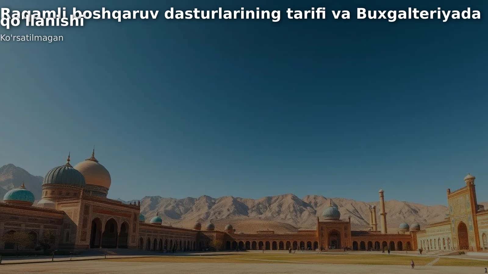 Raqamli boshqaruv dasturlari 1