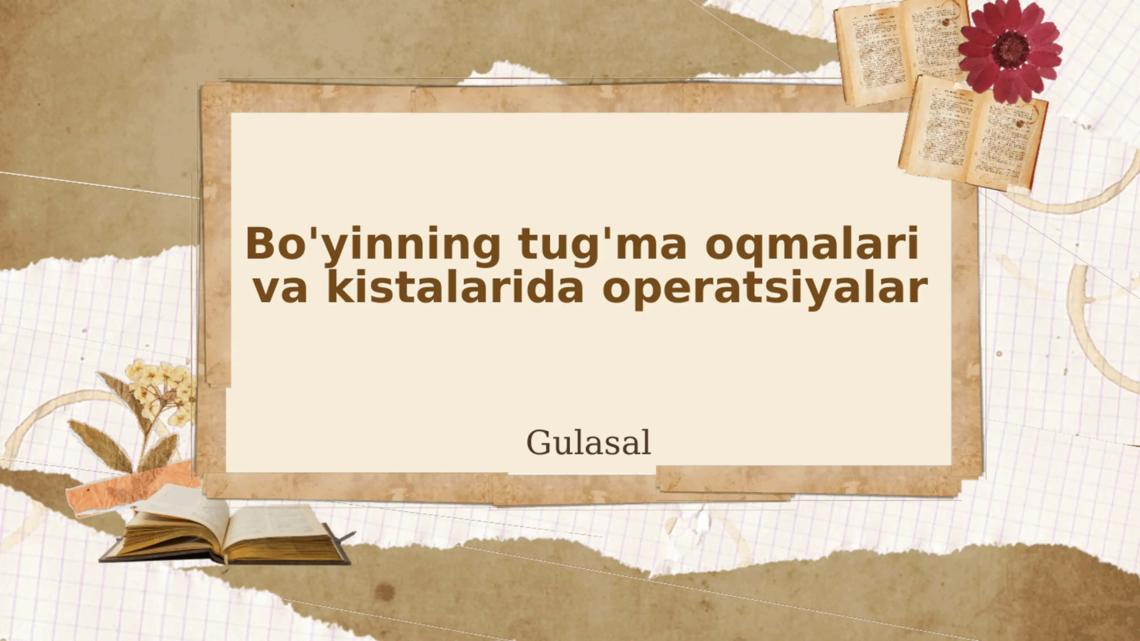 Bo'yinning tug'ma oqmalari va kistalarida operatsiyalar 1