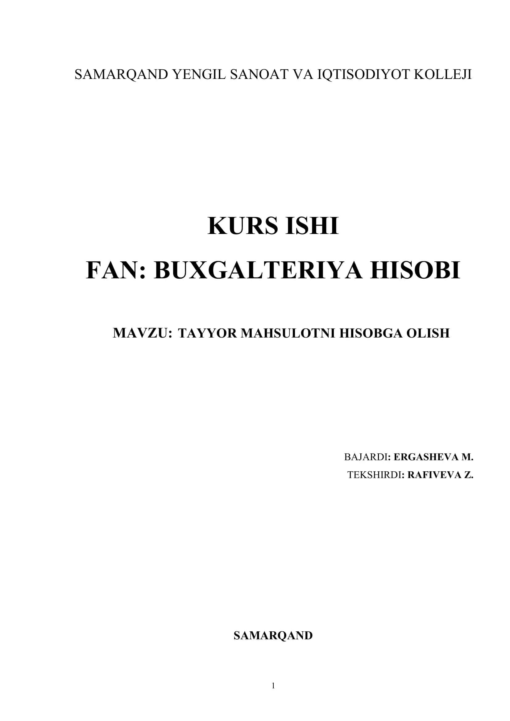 TAYYOR MAHSULOTNI HISOBGA OLISH 1