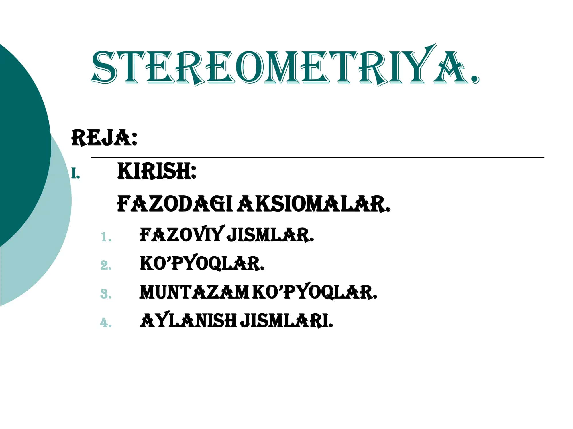 STEREOMETRIYA 1