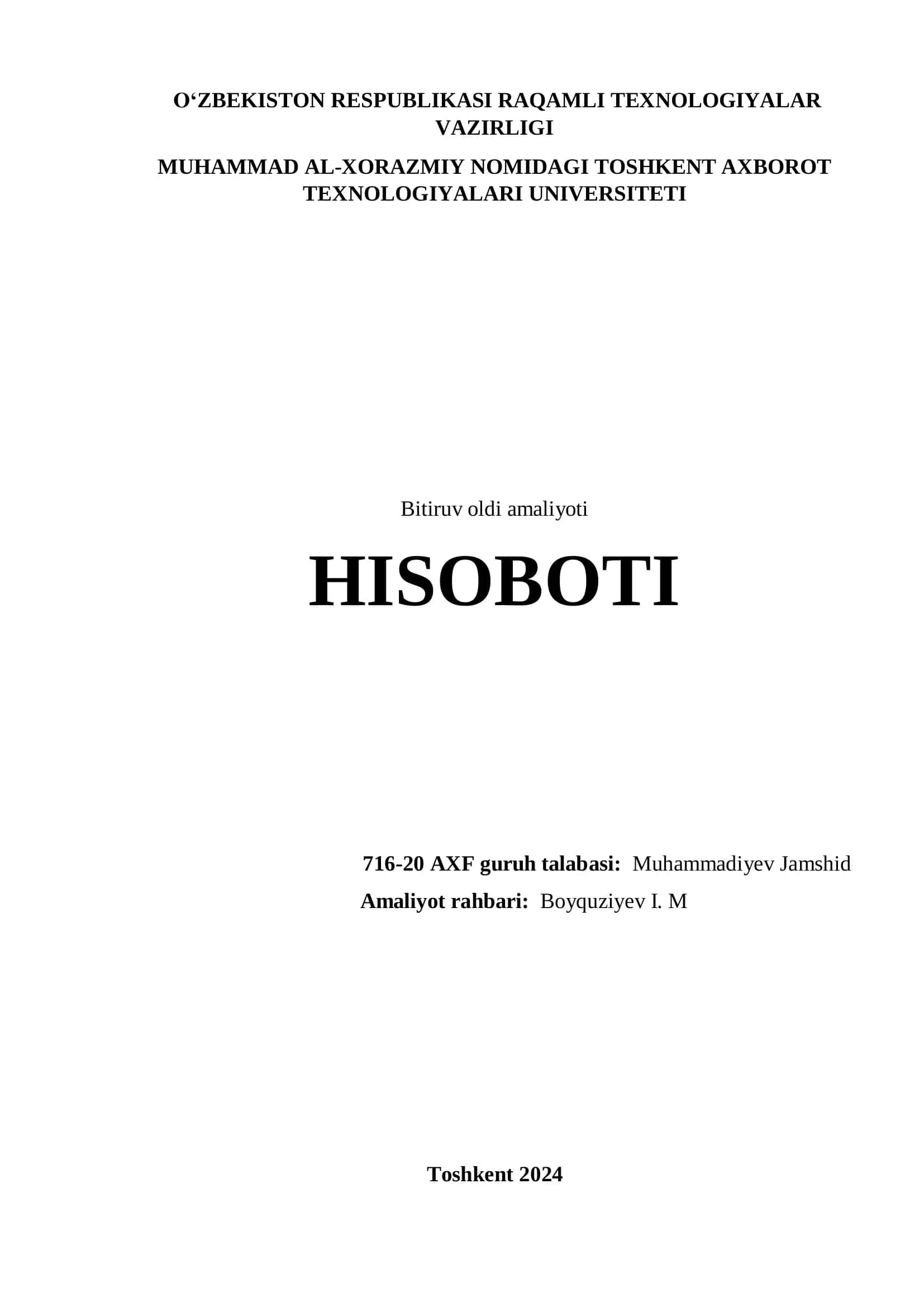Amaliyot Davomida Universitetning Internet Tizimi va Sayti Bilan Ishlash 1