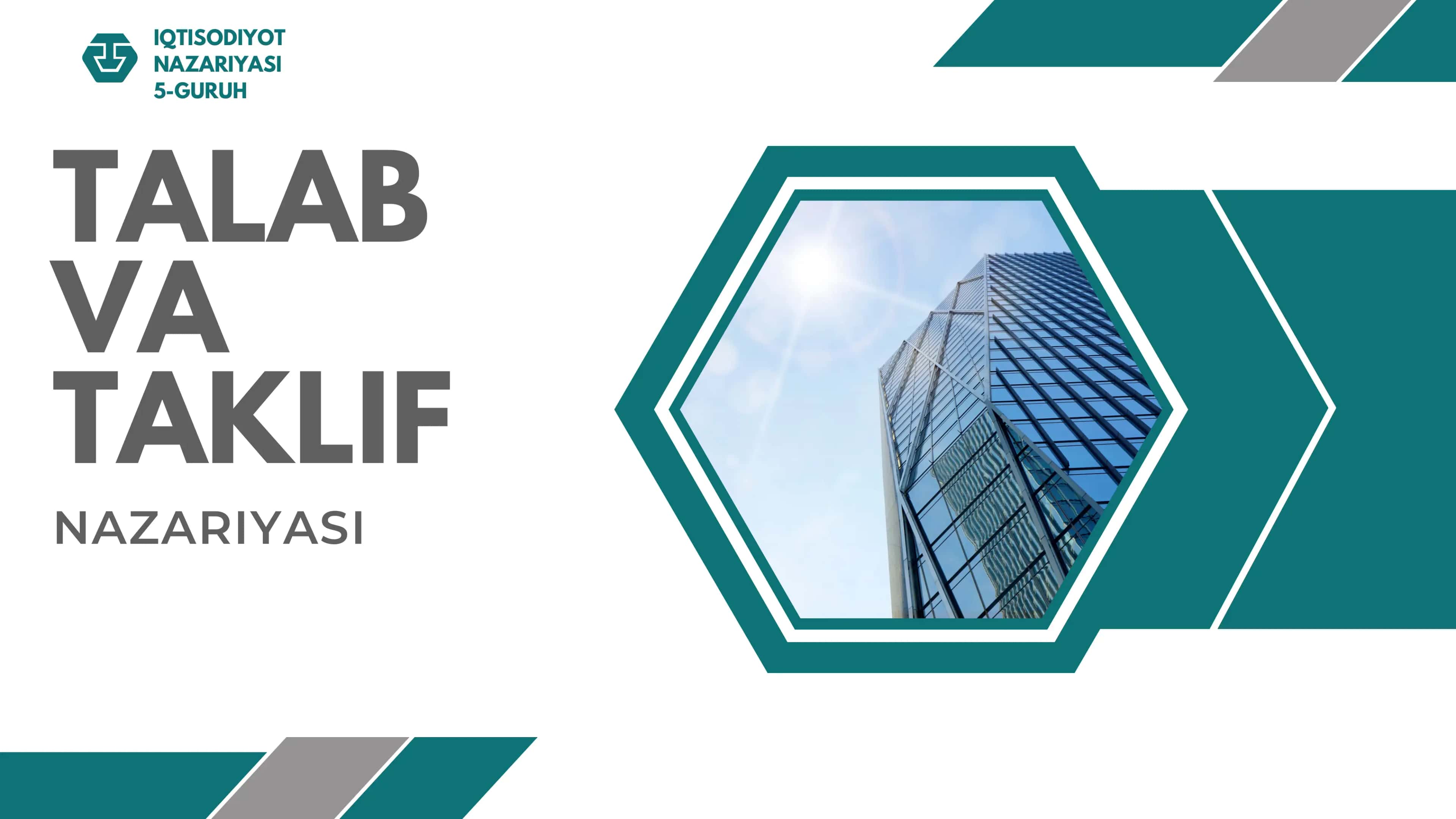 Talab va taklif nazariyasi 1