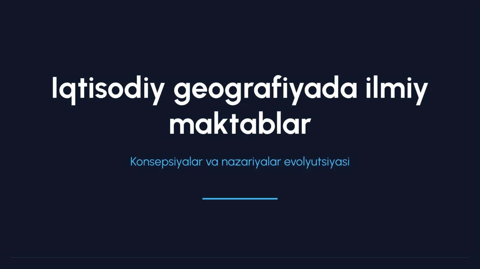 Iqtisodiy geografiyada ilmiy maktablar 1