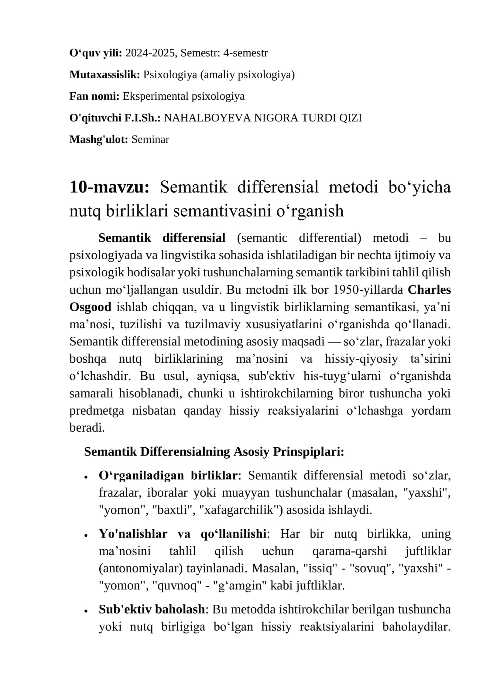 Semantik differensial metodi 1