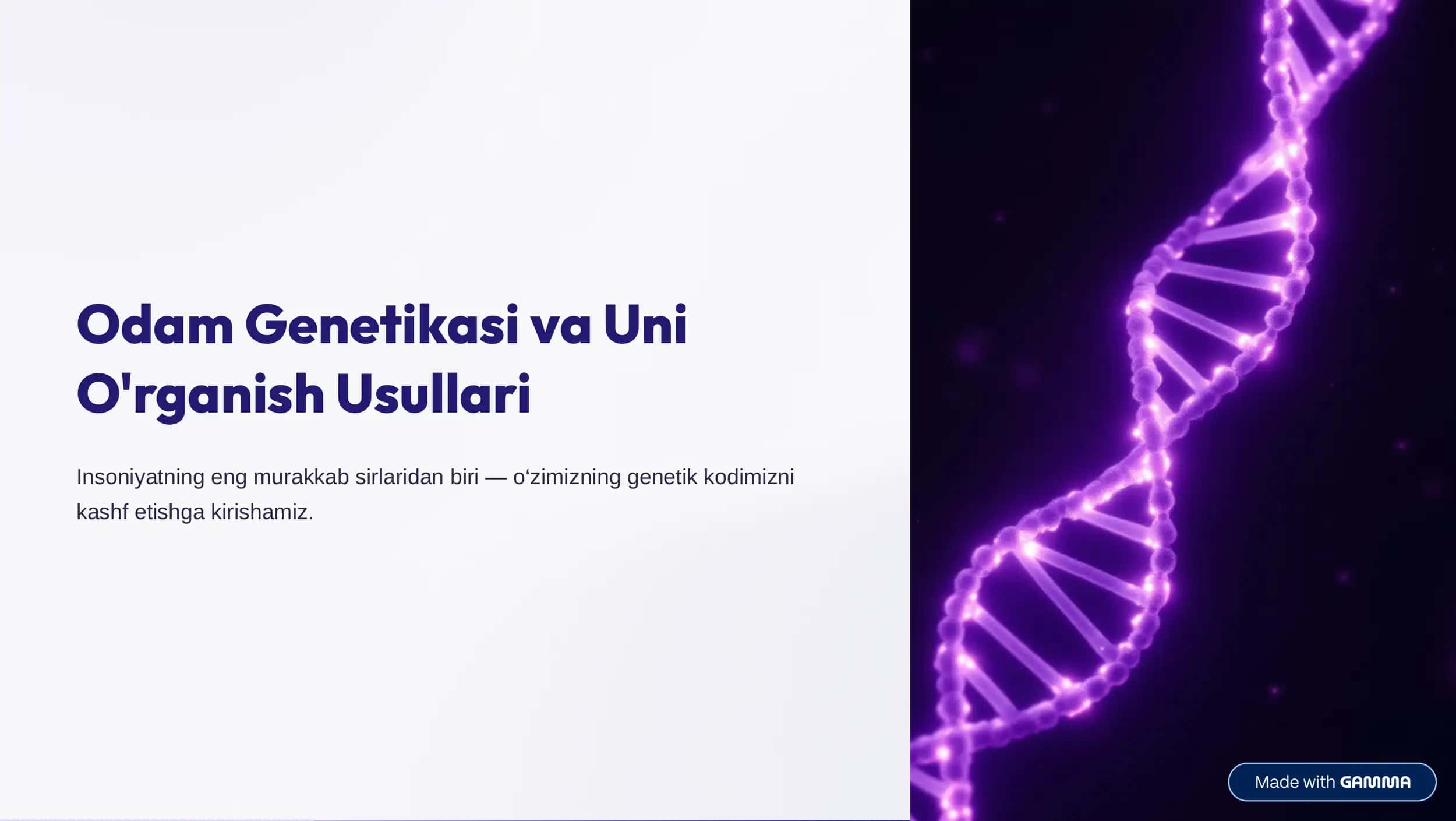 Odam Genetikasi va Uni O'rganish Usullari 1