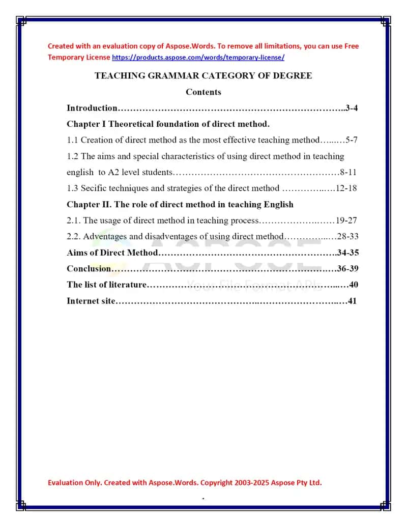 TEACHING GRAMMAR CATEGORY OF DEGREE 1