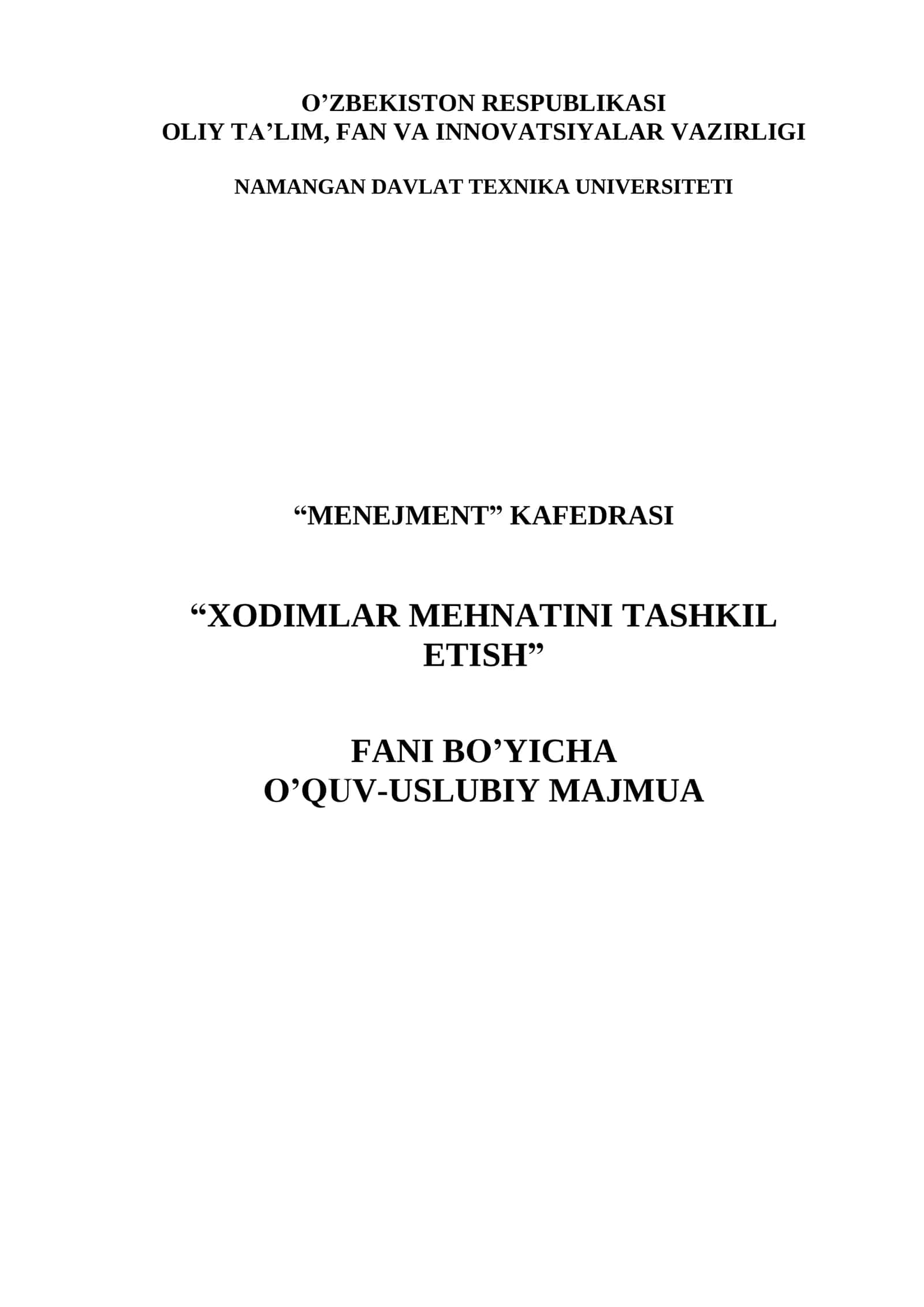 XODIMLAR MEHNATINI TASHKIL ETISH 1