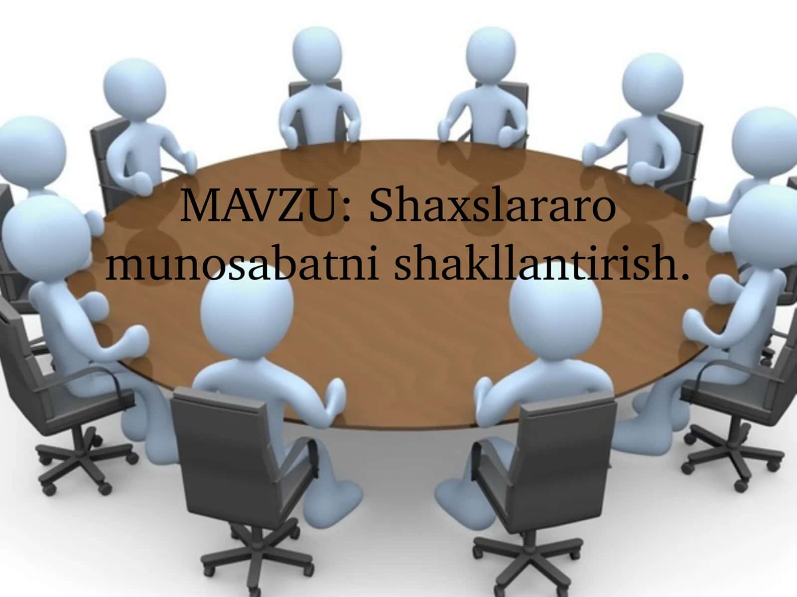 Shaxslararo munosabatni shakllantirish 1