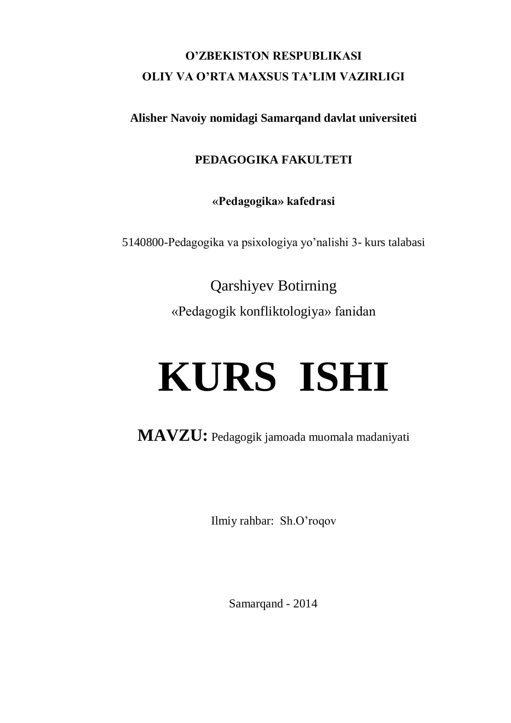 Pedagogik jamoada muomala madaniyati 1