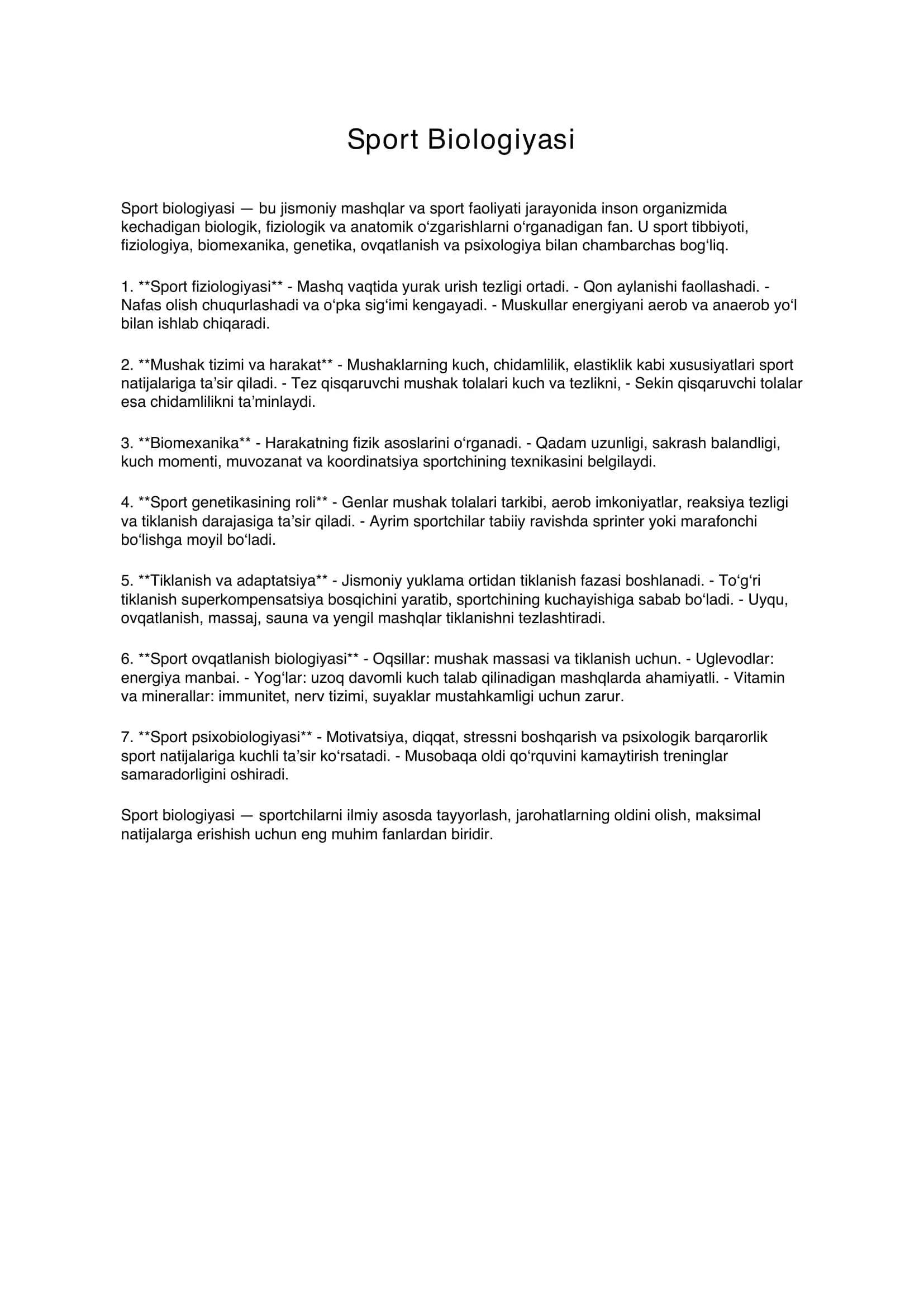 Sport Biologiyasi 1