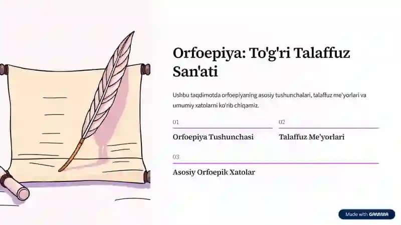 Orfoepiya: To'g'ri Talaffuz San'ati