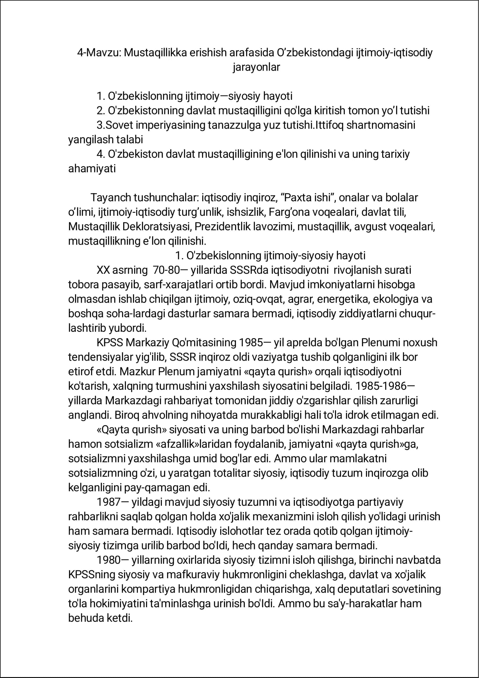 O'zbekislonning ijtimoiy-siyosiy hayoti 1