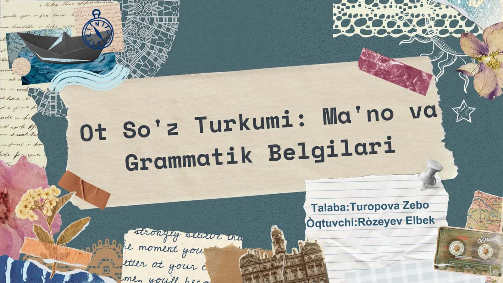 Ot So'z Turkumi: Ma'no va Grammatik Belgilari 1