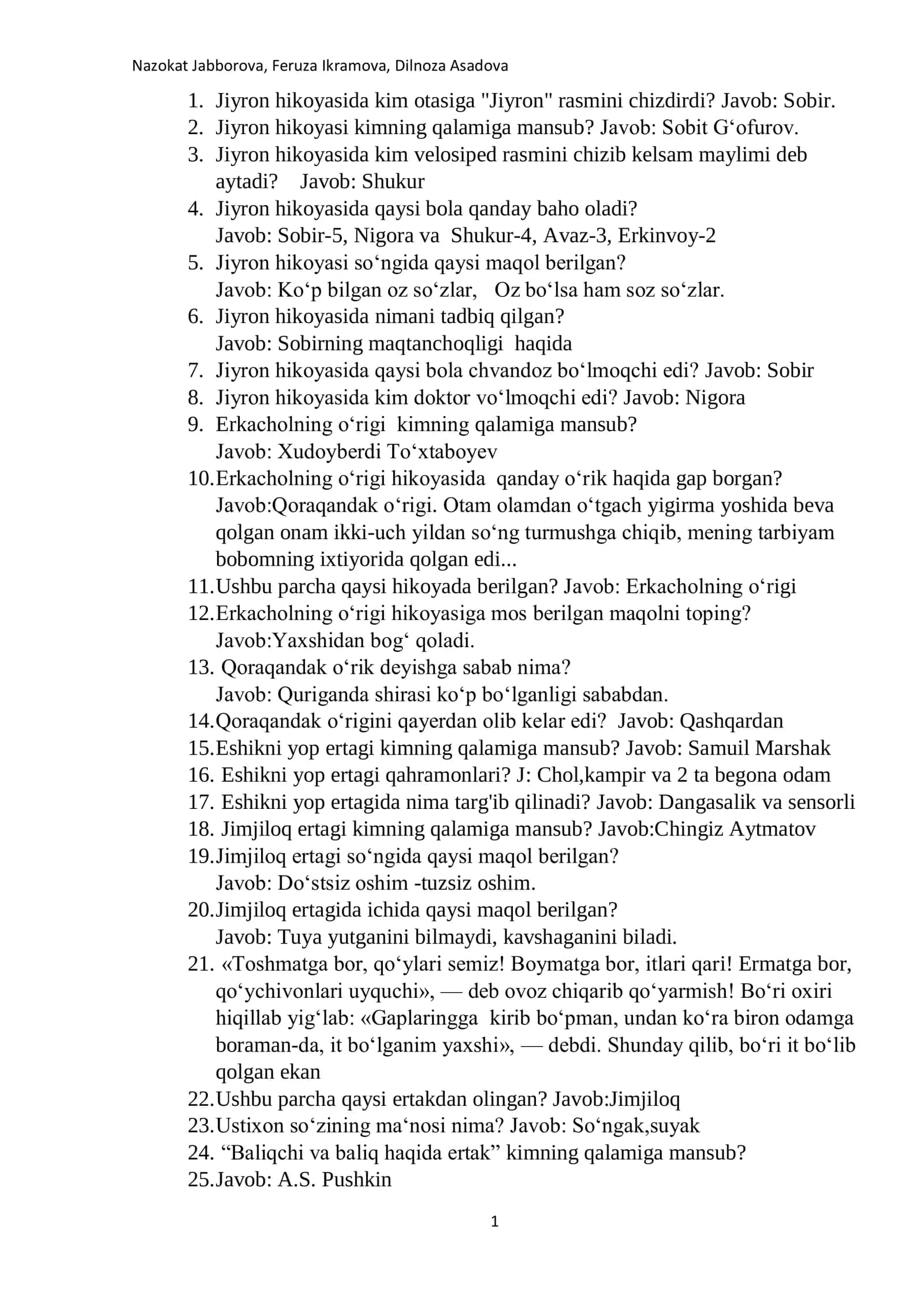 Attestatsiya testlari 1
