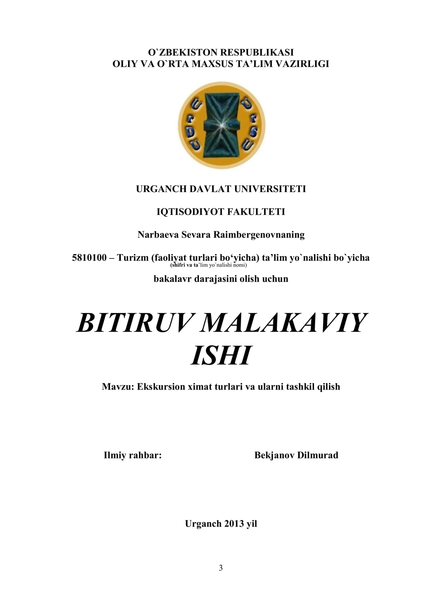 Ekskursion ximat turlari va ularni tashkil qilish 1