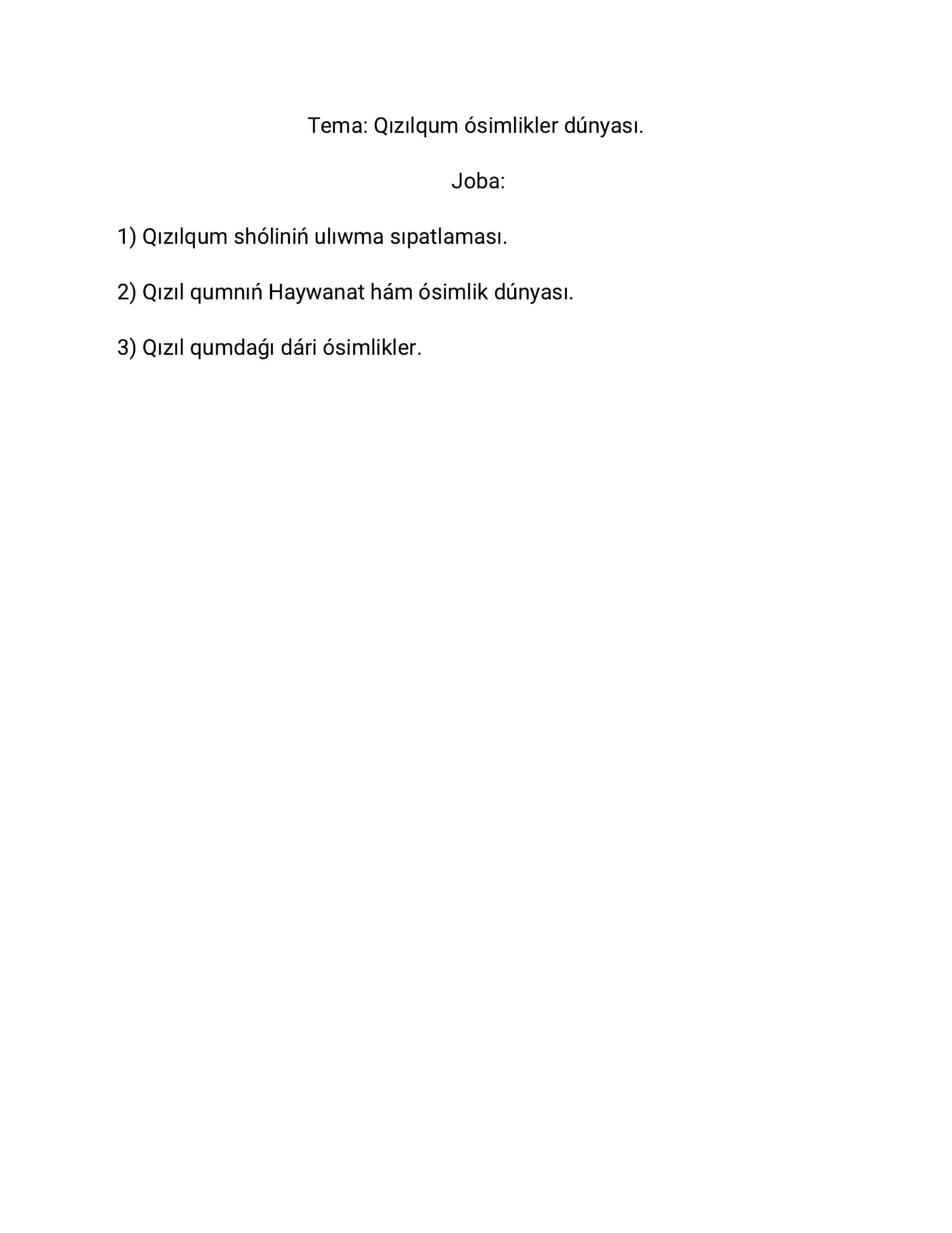 Qizilqum o‘simliklar dunyosi 1