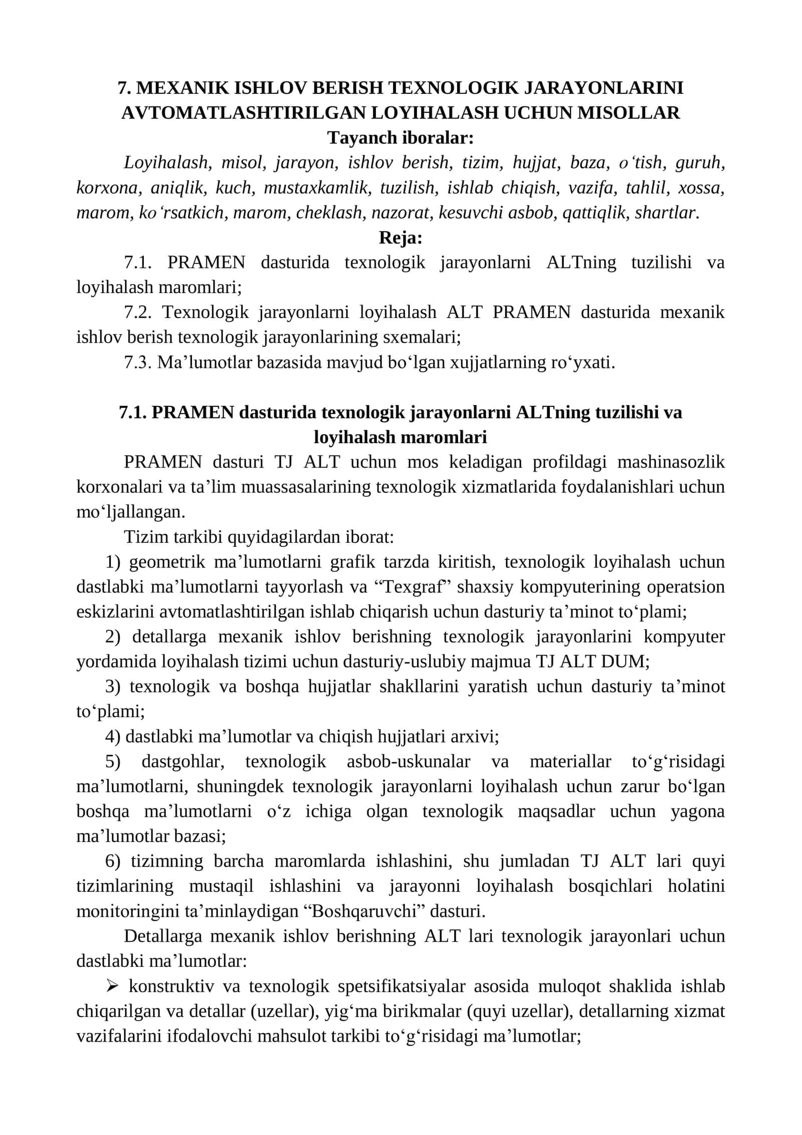 PRAMEN dasturi 1