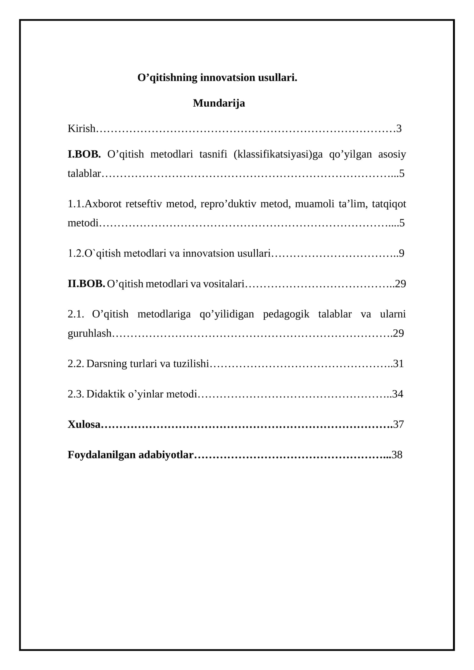 O’qitishning innovatsion usullari 1