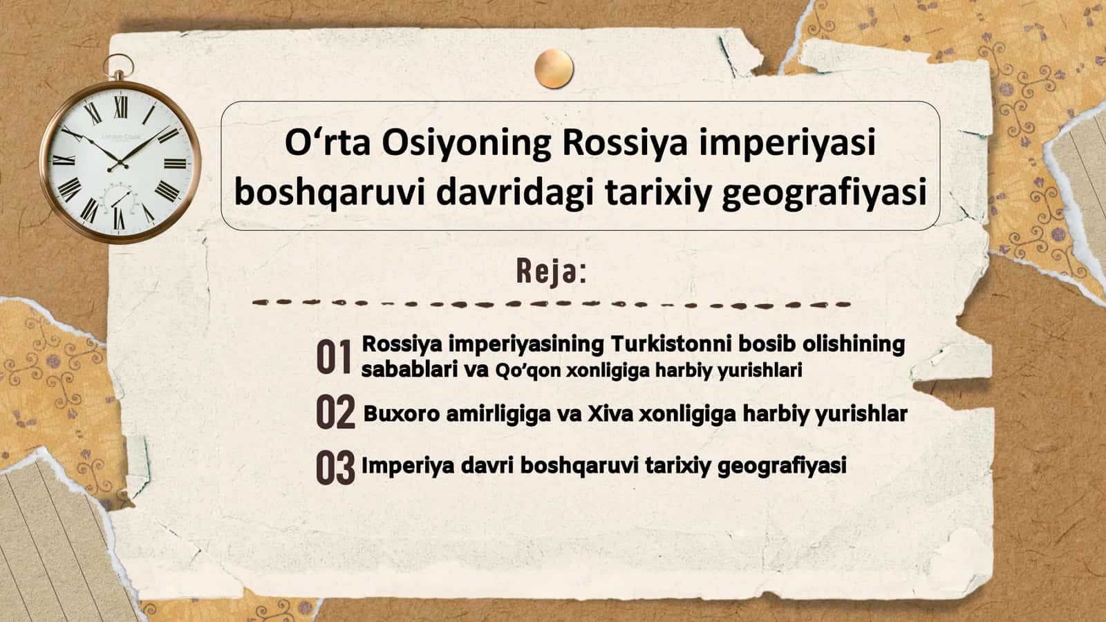 Rossiya imperiyasining Turkistonni bosib olishining sabablari va Qo’qon xonligiga harbiy yurishlari 1