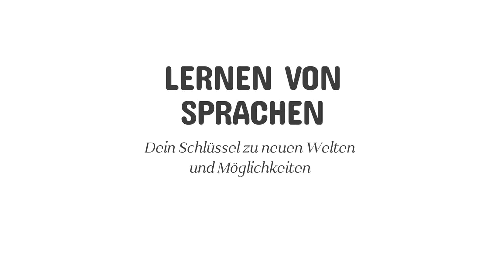 Lernen von Sprachen 1