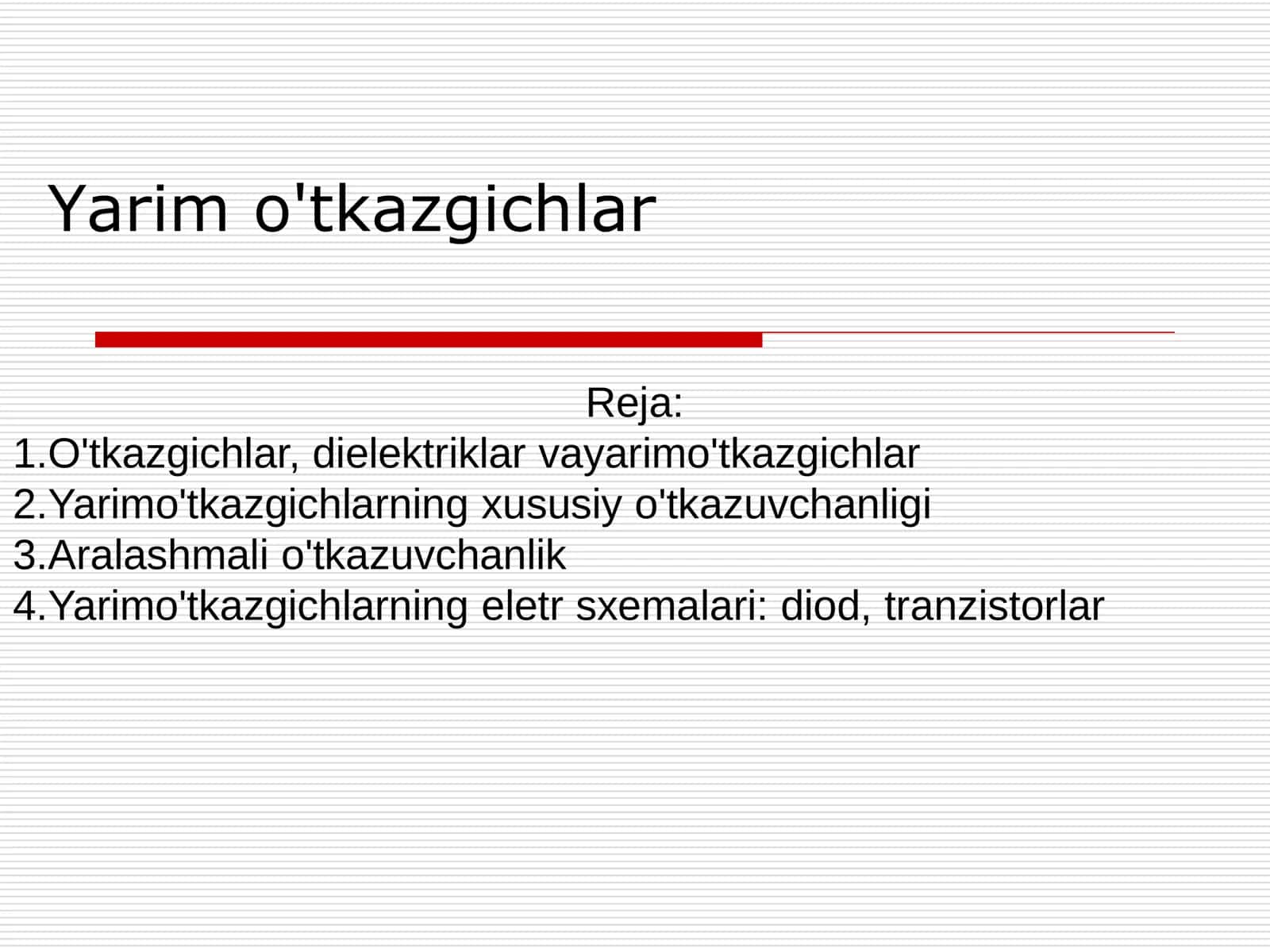 Yarim o'tkazgichlar 1