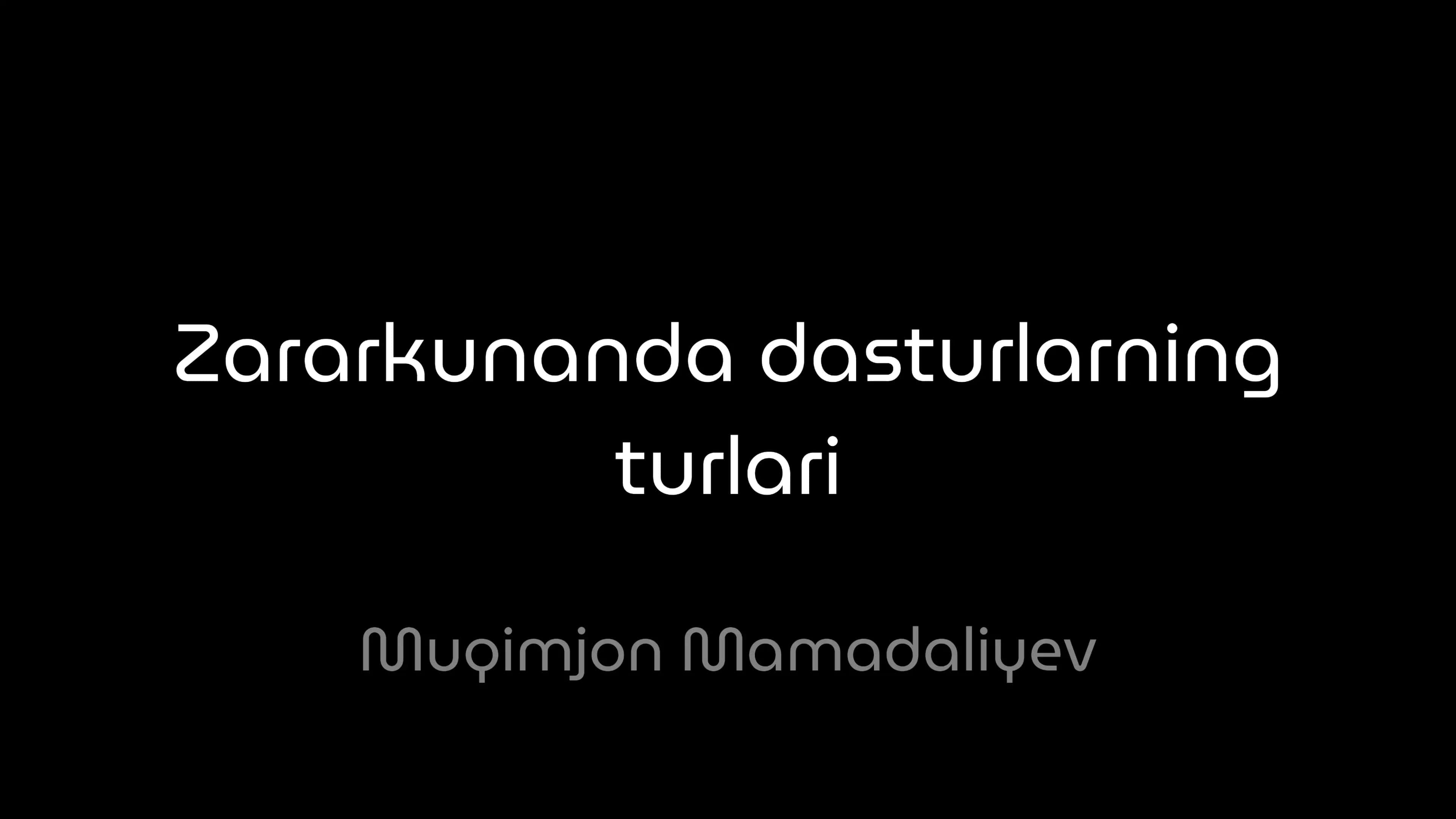 Kiberxavfsizlik fanidan taqdimot - Zararkunanda dasturlar 1