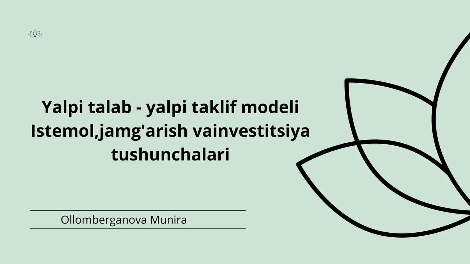 Yalpi talab - yalpi taklif modeli 1