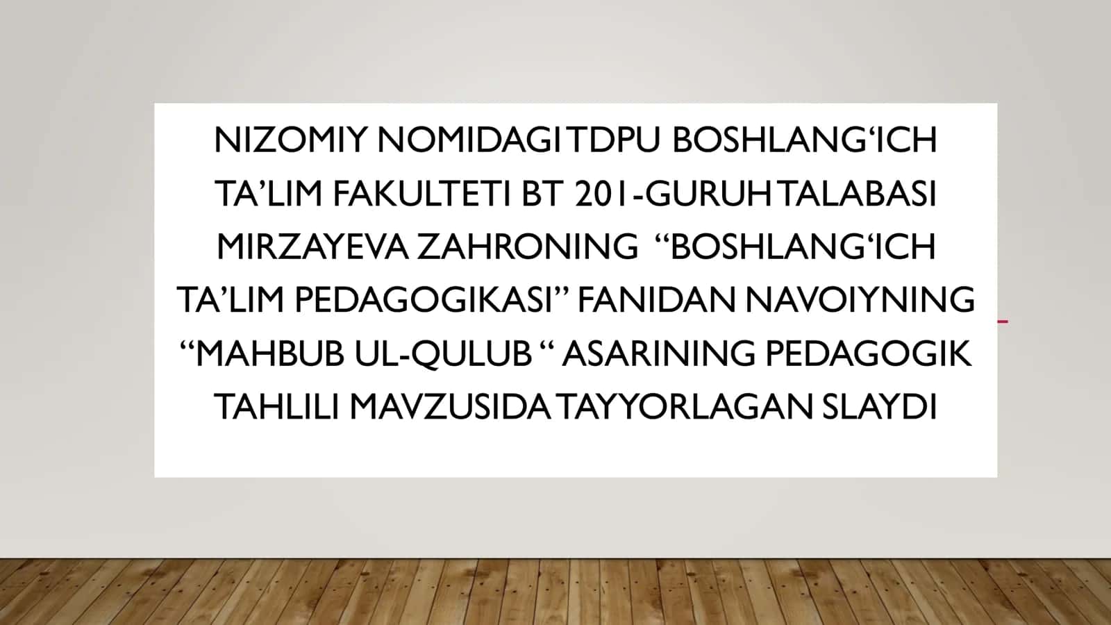 Mahbub ul-Qulub asarining pedagogik tahlili 1