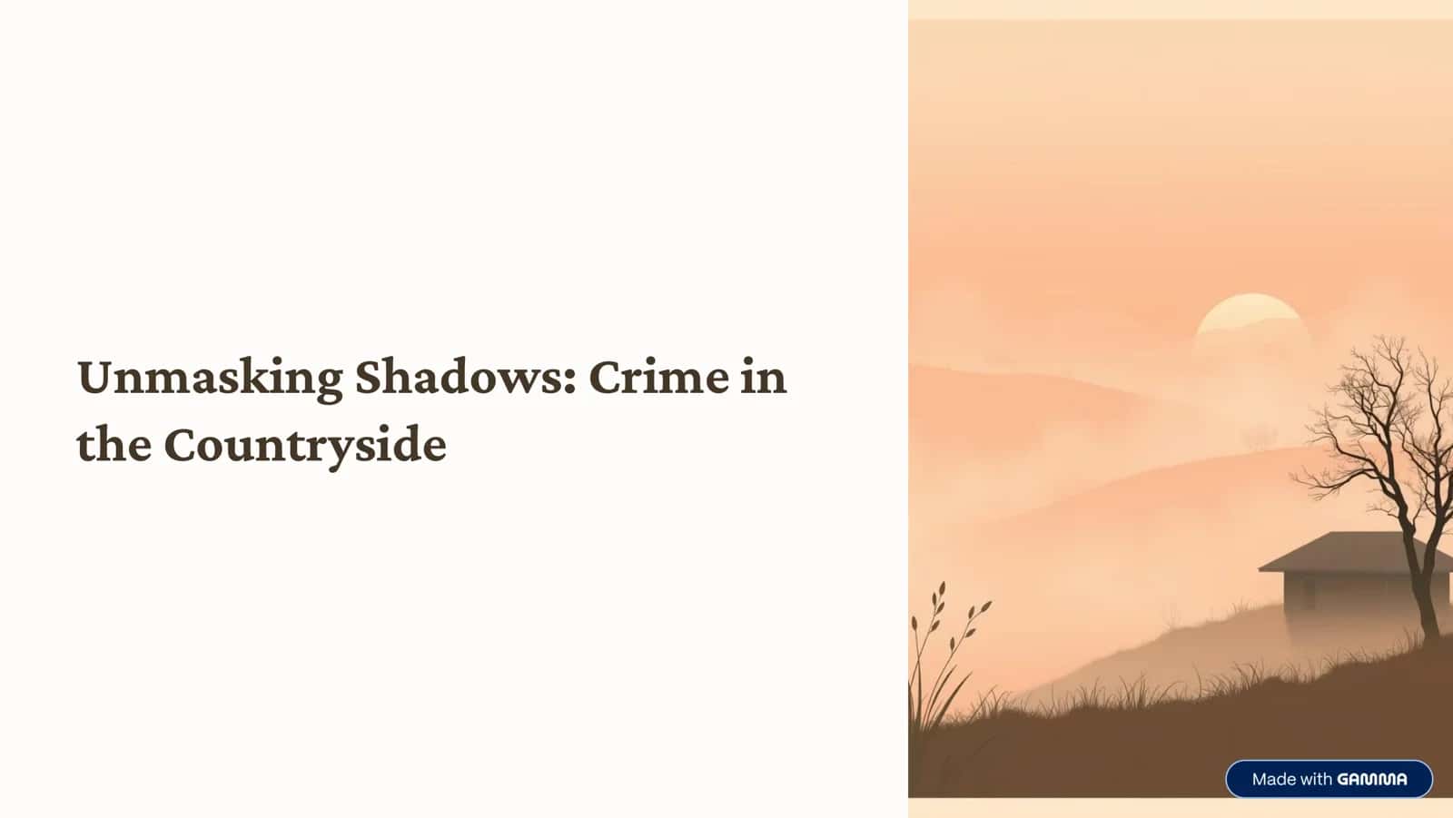 Unmasking Shadows: Crime in the Countryside 1