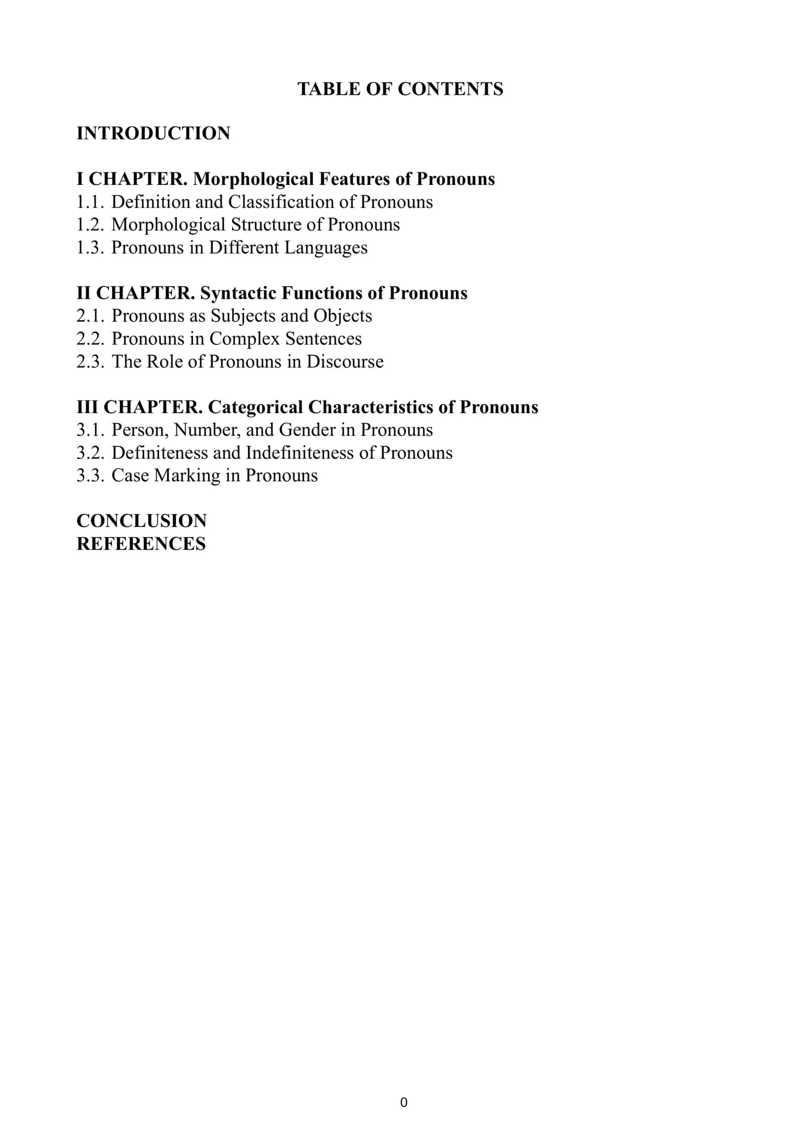 Morphological Features of Pronouns 1