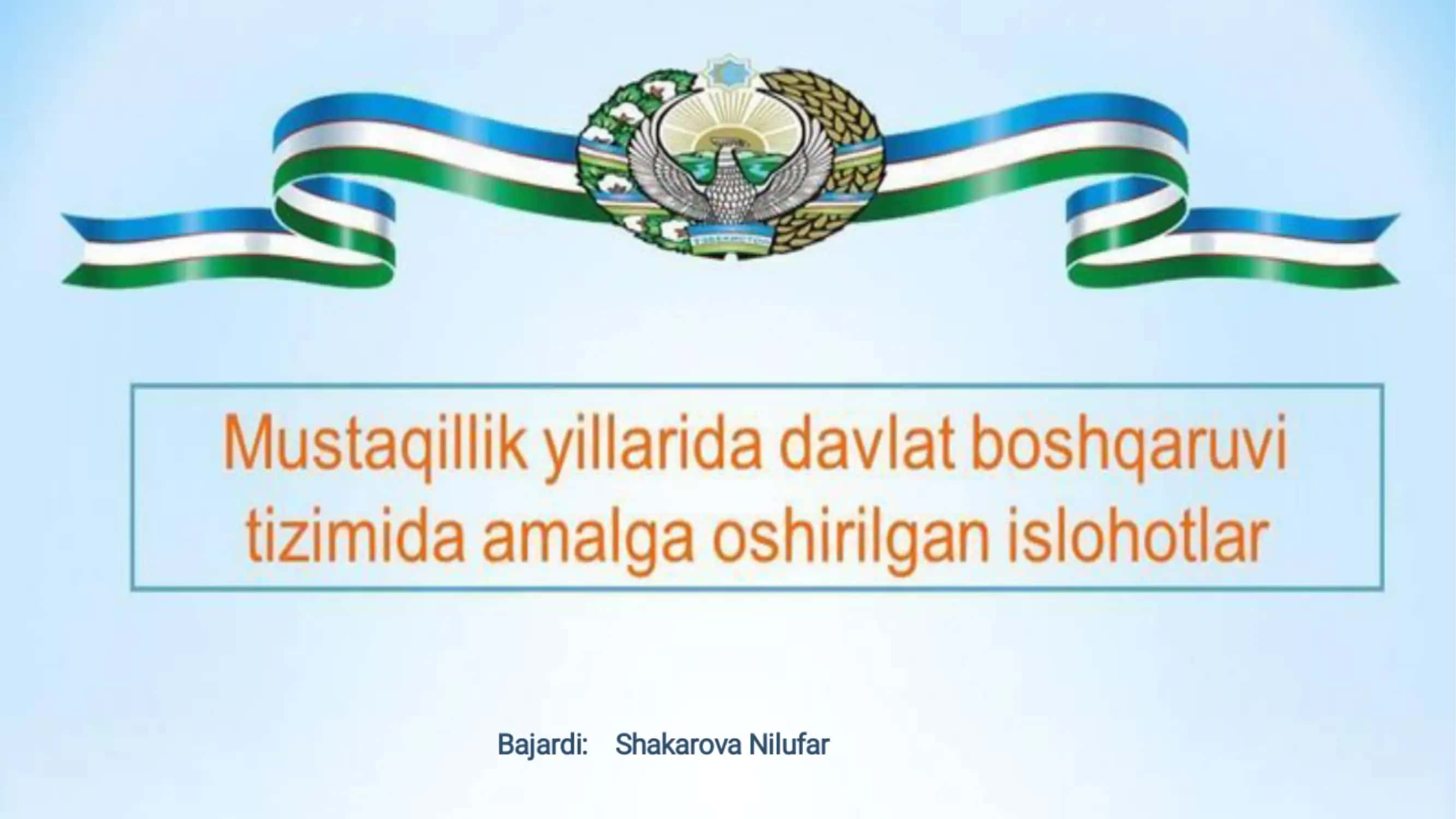 O'zbekistonning O‘ziga xos taraqqiyot modeli 1