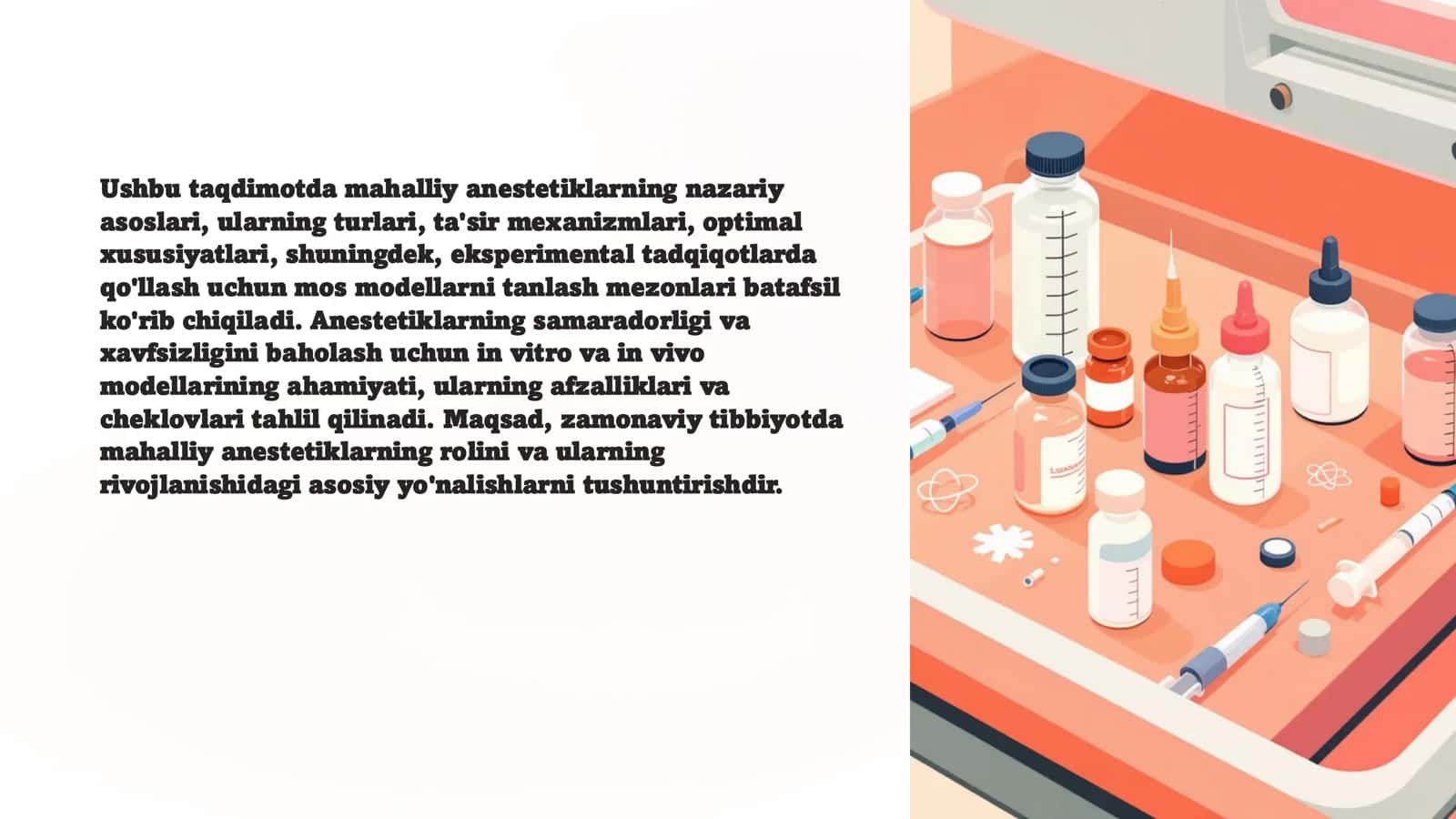 Mahalliy Anestetiklar: Tanlash va Qo'llash Modellari 1