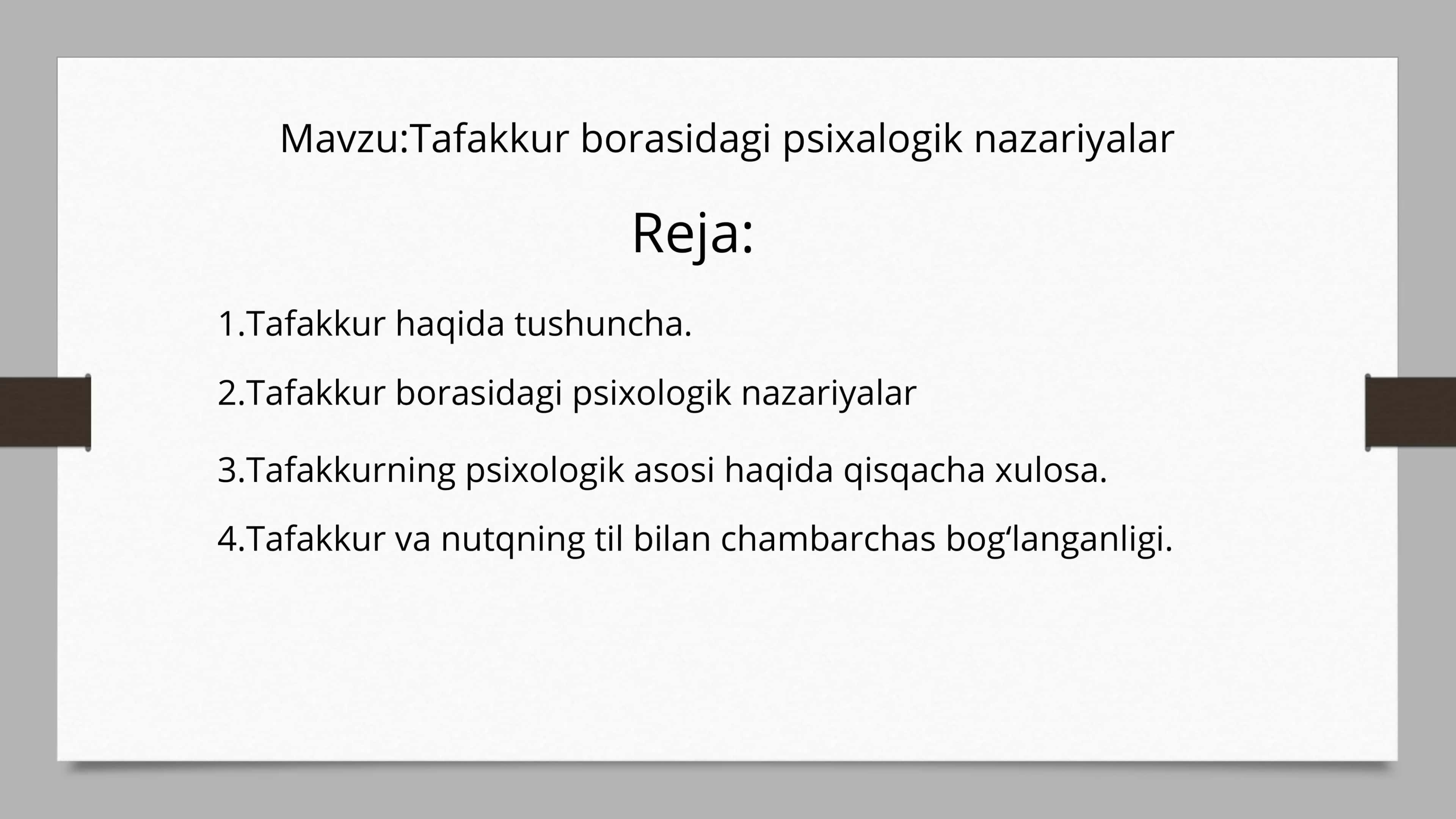 Tafakkur mavzusida slayd 1