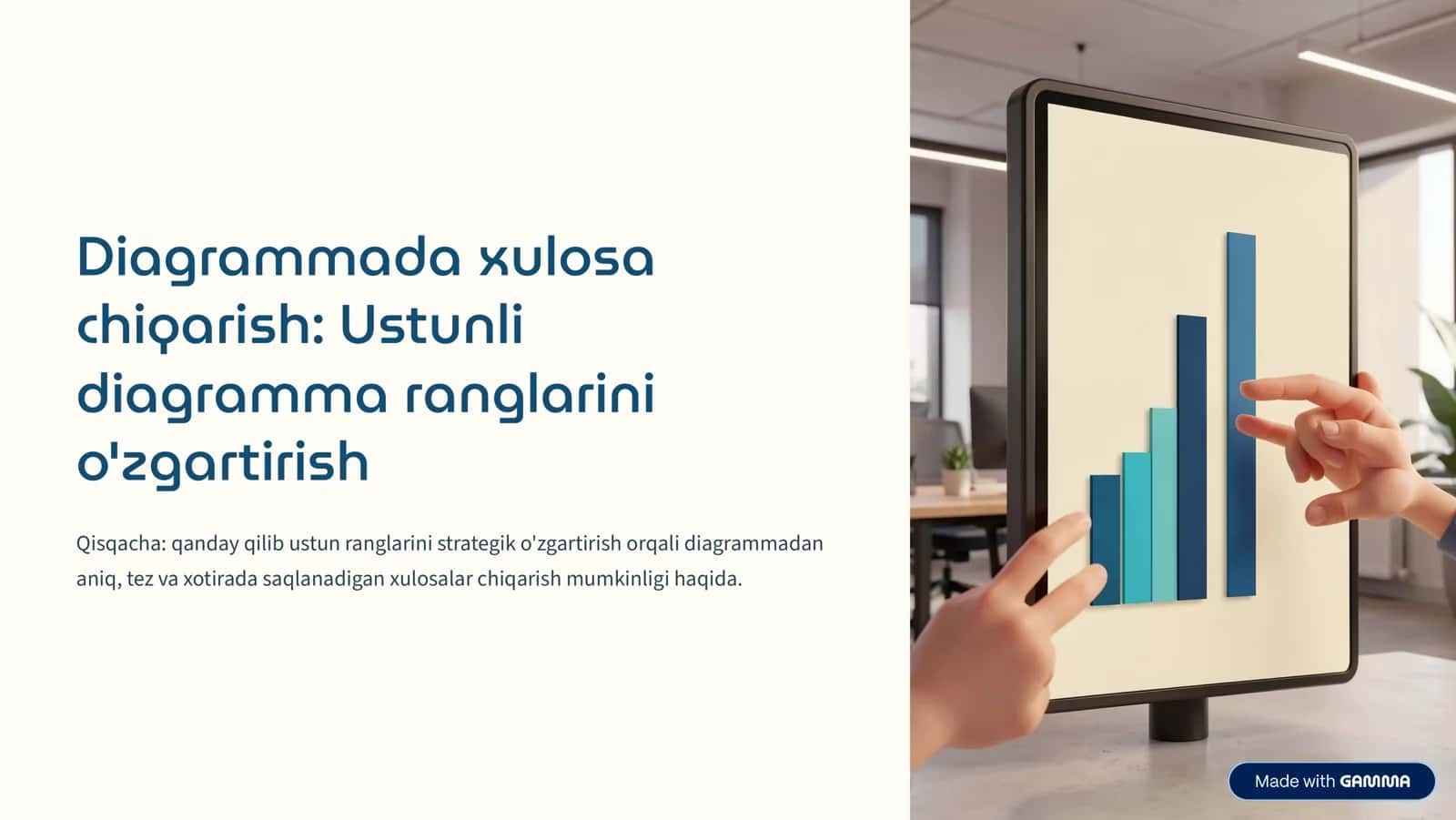 Diagrammada xulosa chiqarish: Ustunli 1