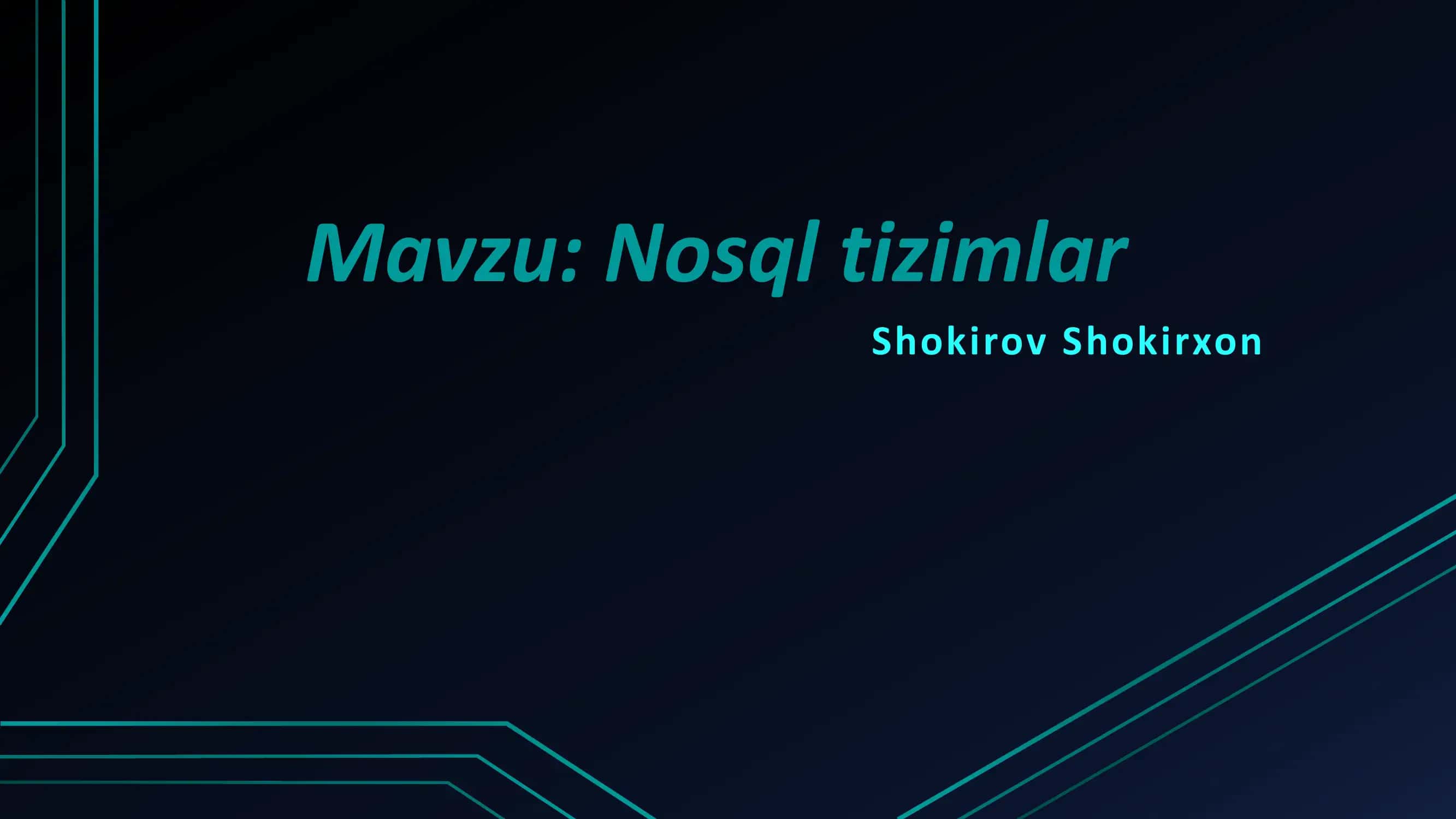 Nosql tizimlar 1